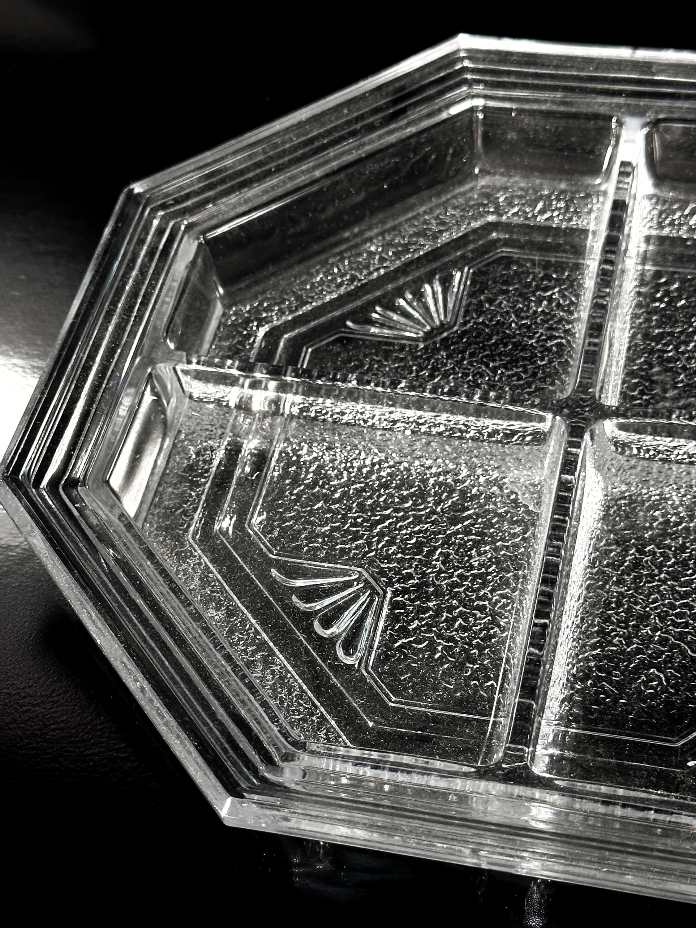 Vintage Art Deco Revival Teller Bleikristall 1980er Jahre