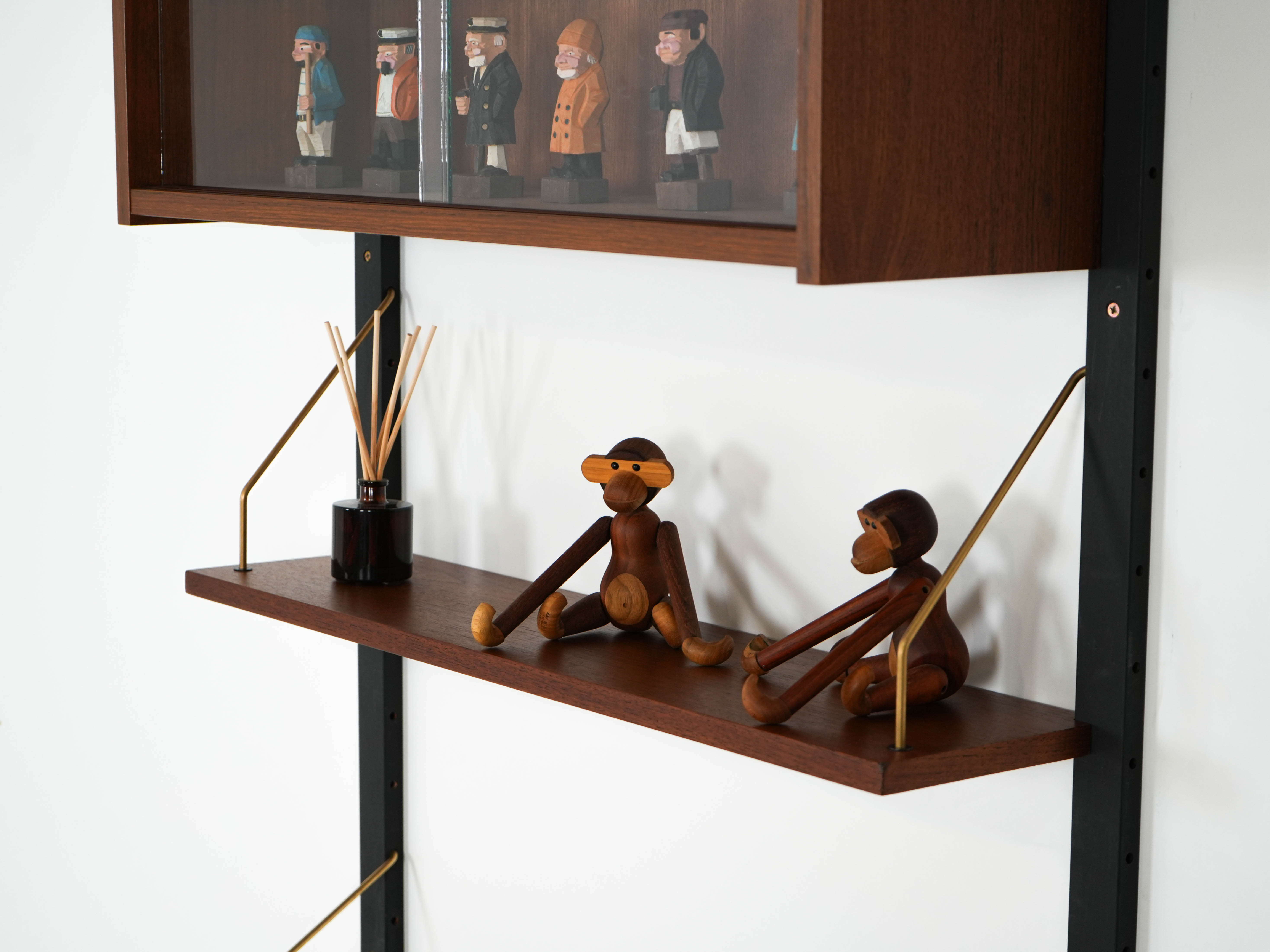 Teak-Wandmöbel PS System Braun 1960er Jahre