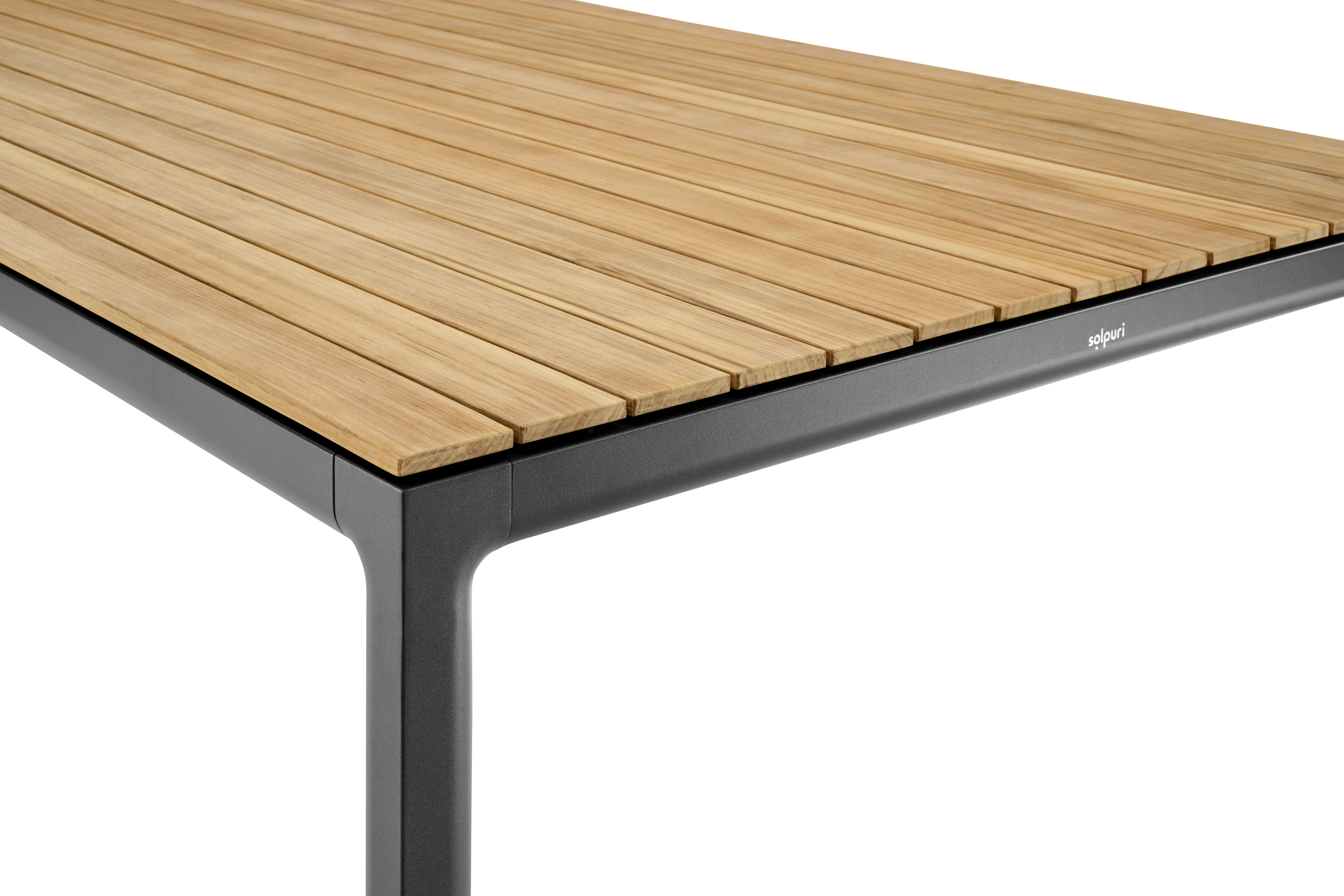 Soft Tisch Aluminium Teak-Platte Anthrazit
