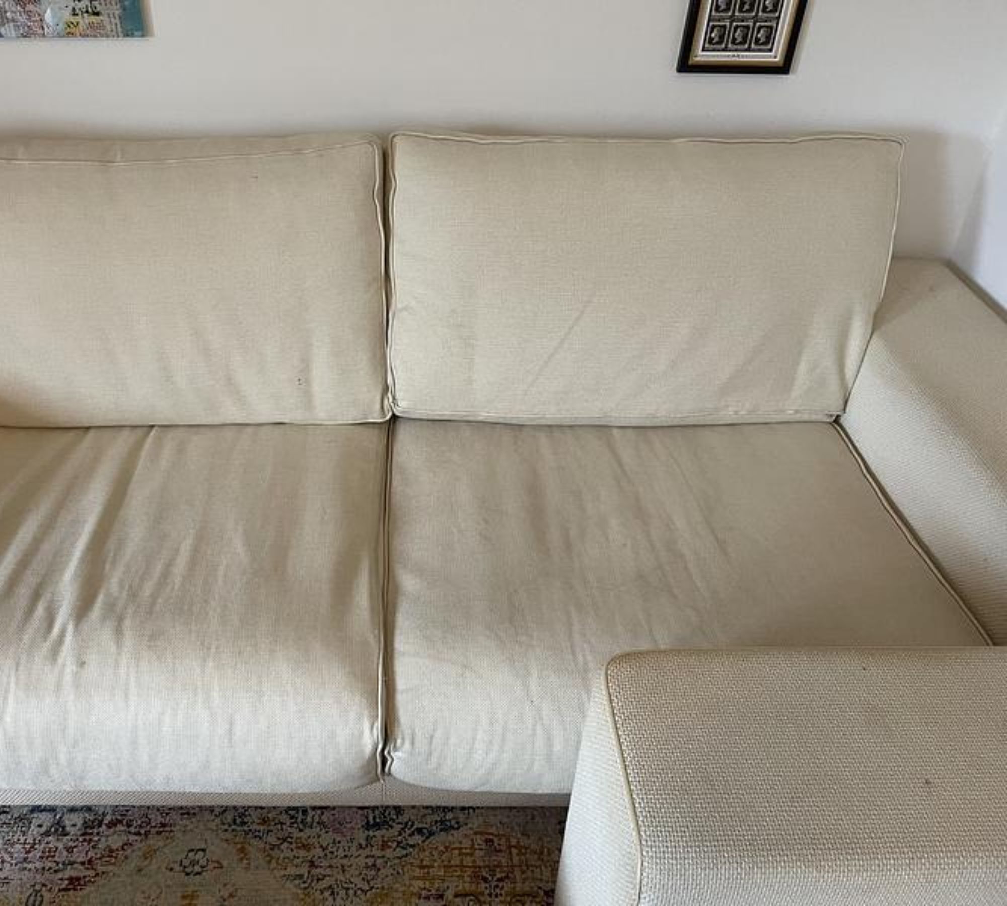 2x Sofa 2-Sitzer Creme