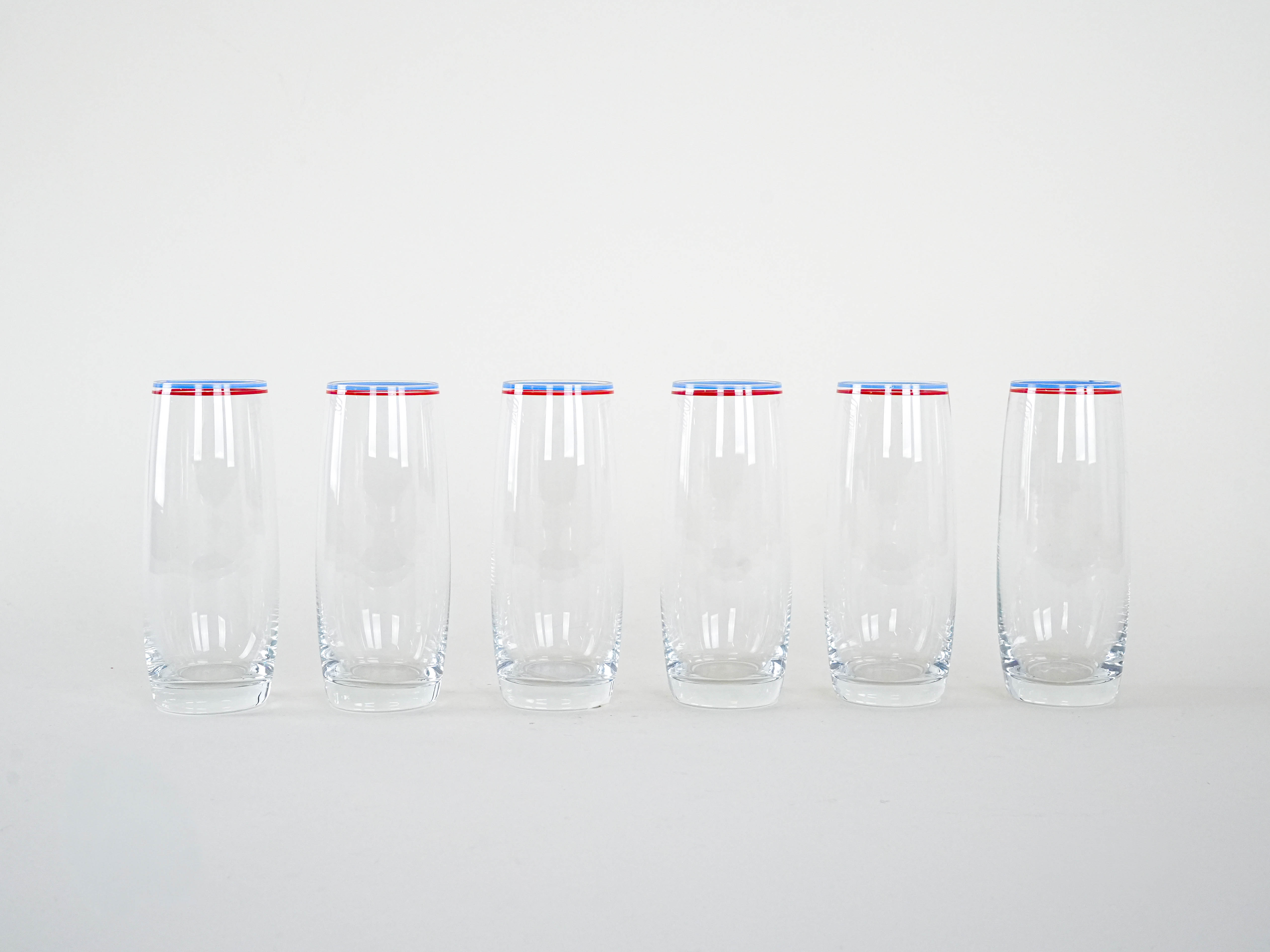 Glasses Set of 6 Transparent 1970s