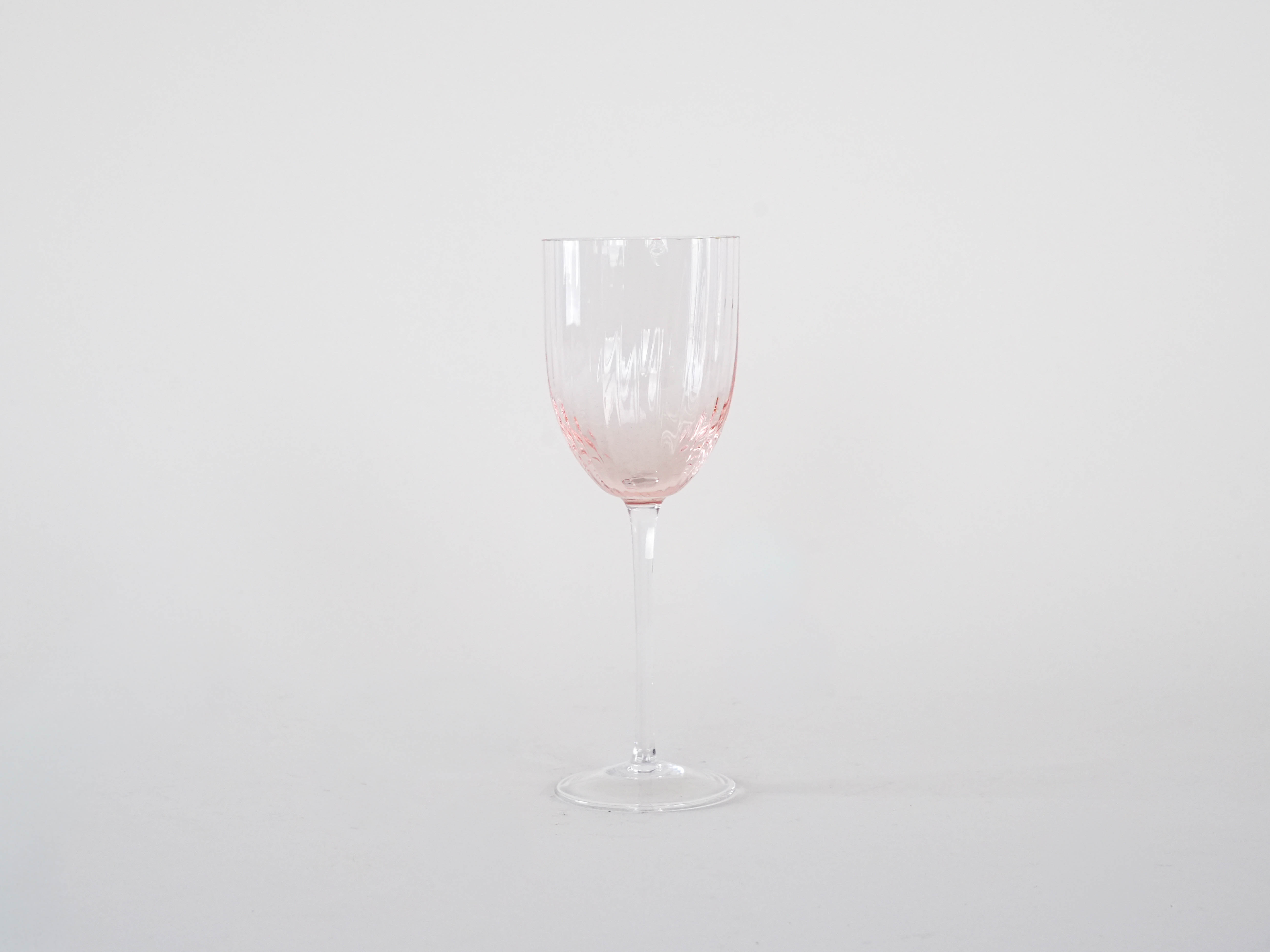 Wine glass set pink 1970s