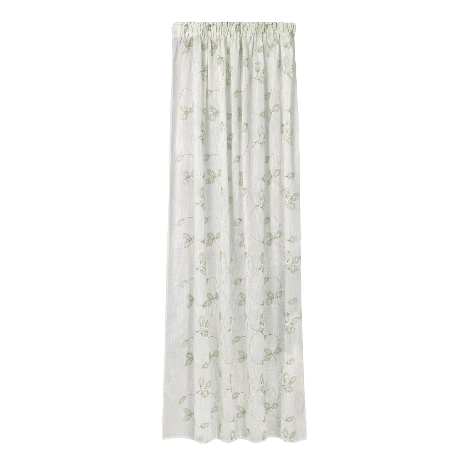 Fertigschal Diana Bio-Baumwolle Weiß / Grün Lindgrün