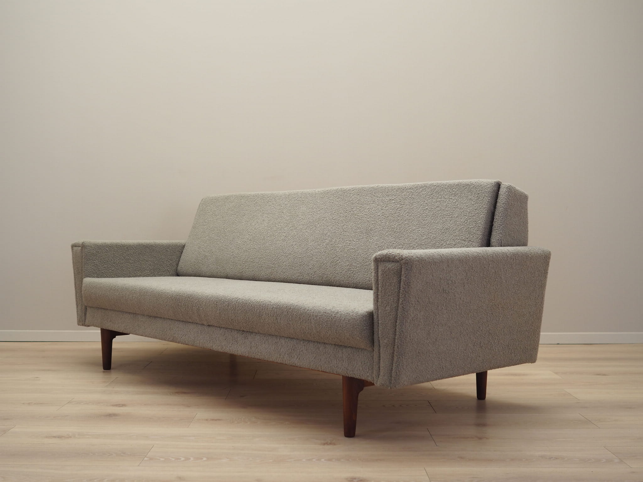 Schlafsofa Teakholz Textil Grau 1960er Jahre