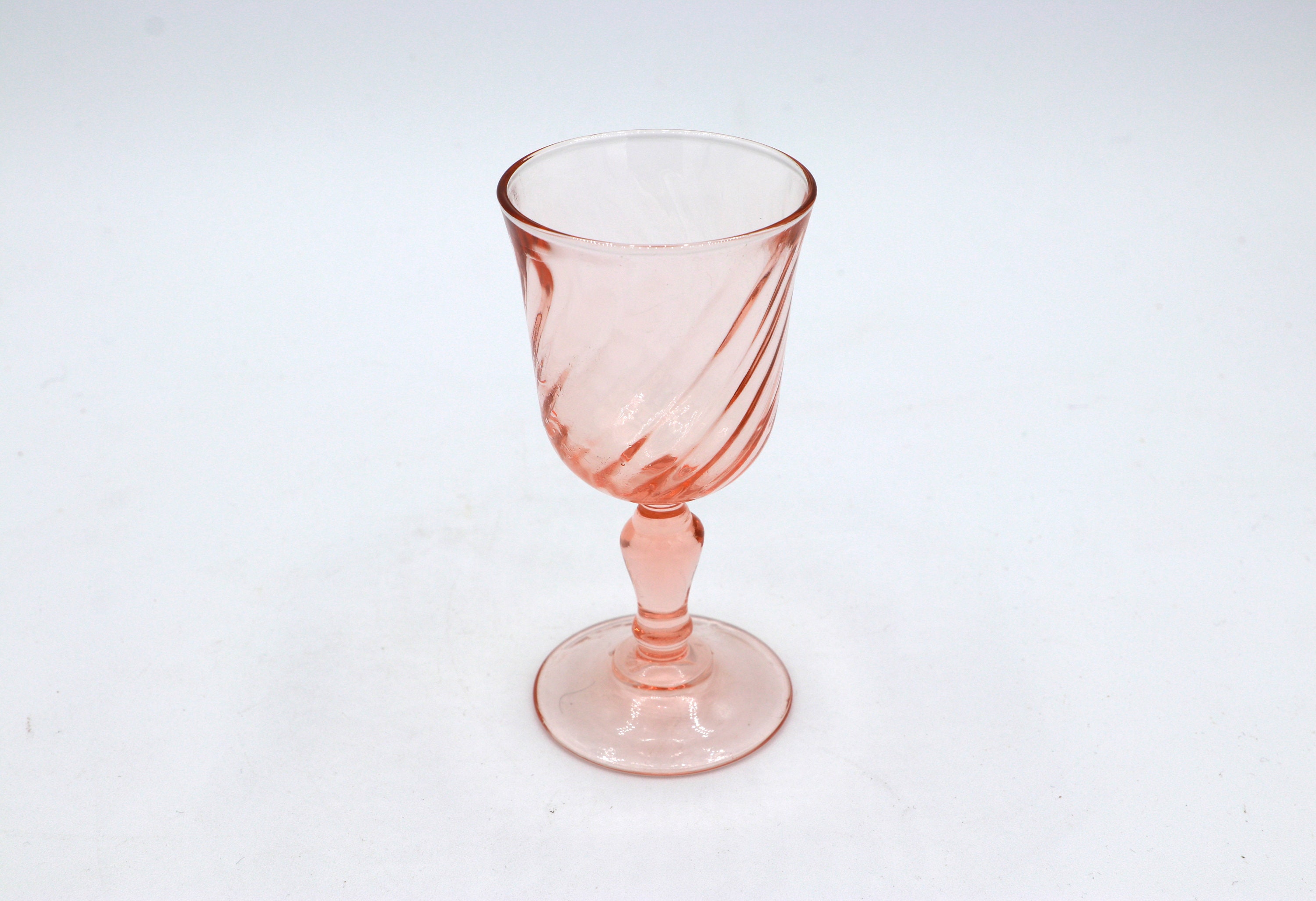 4x Vintage Trinkglas Rosa 1980er Jahre