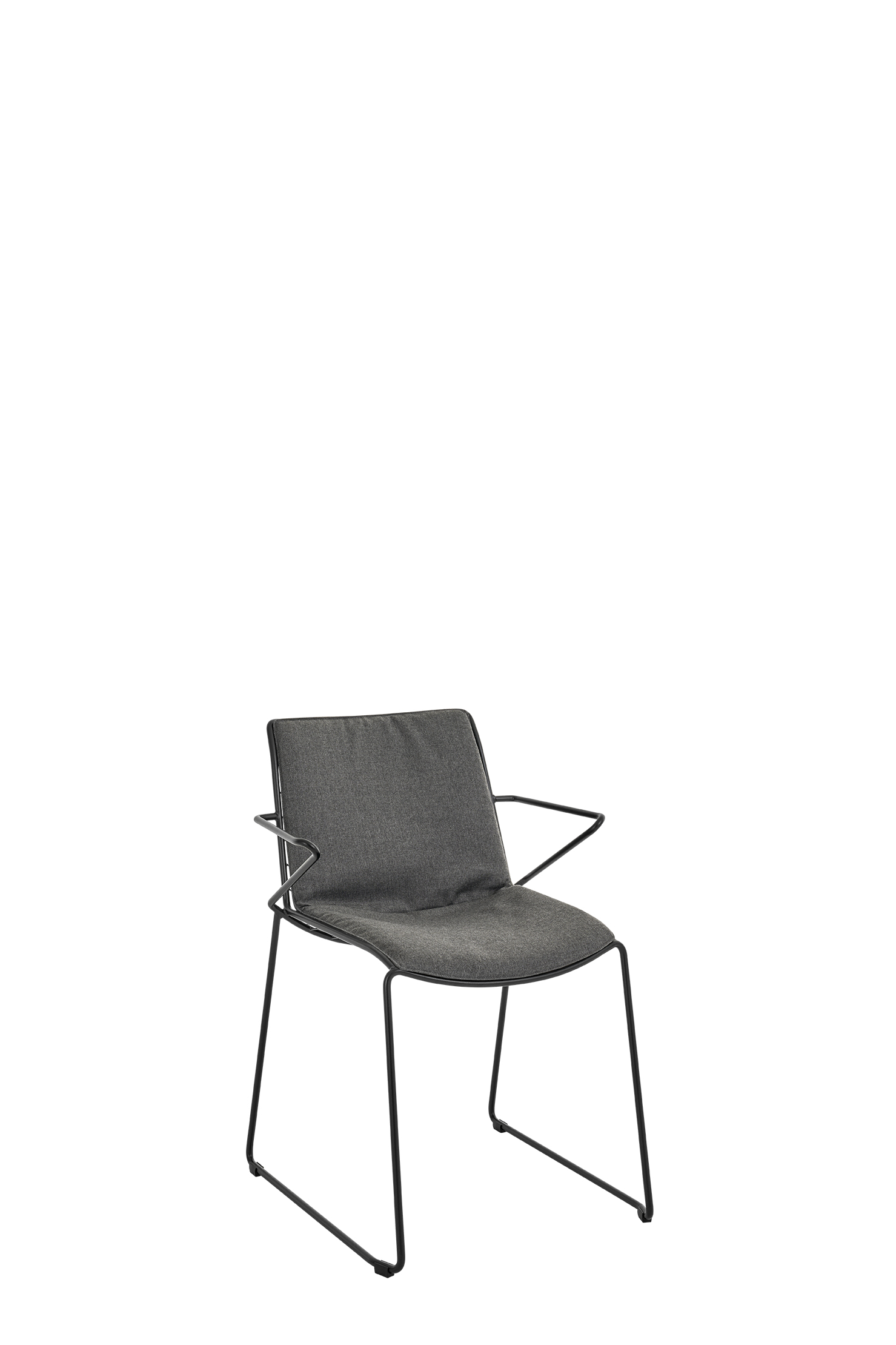 Racket Sessel Edelstahl Schwarz mit Sitz-/Rückenpolster