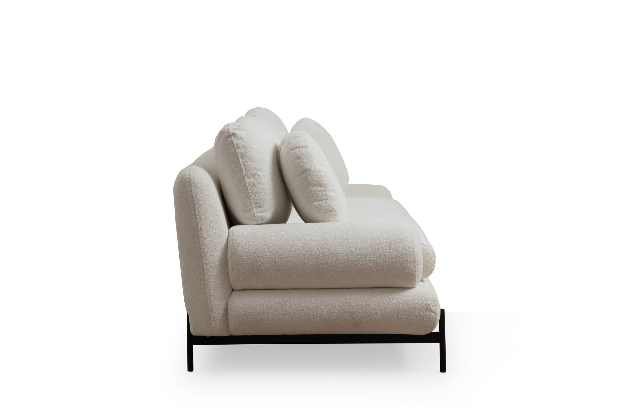 Sofa 3-Sitzer Textil Weiß