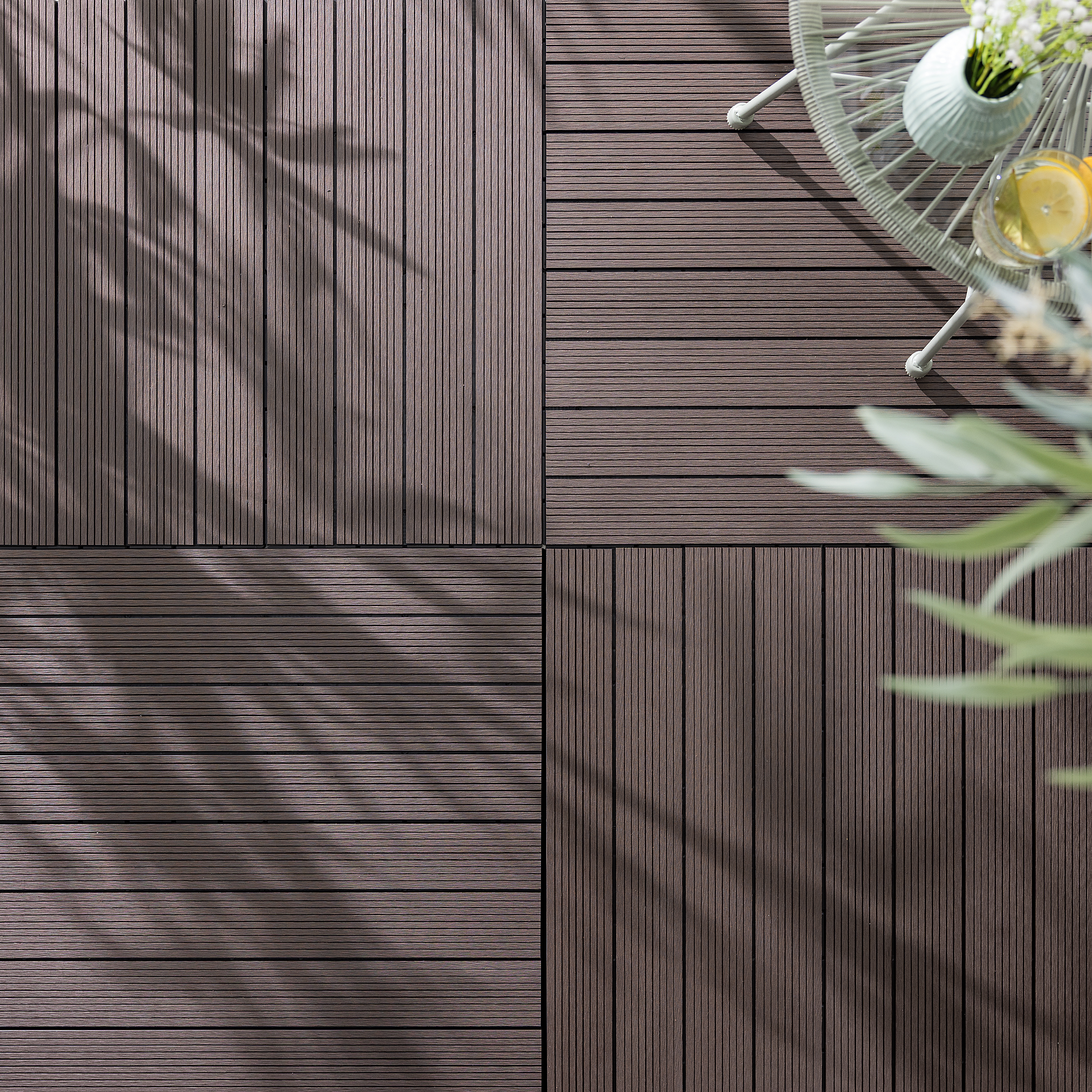 Terrassenfliese Thish 6er-Set Kaffeebraun