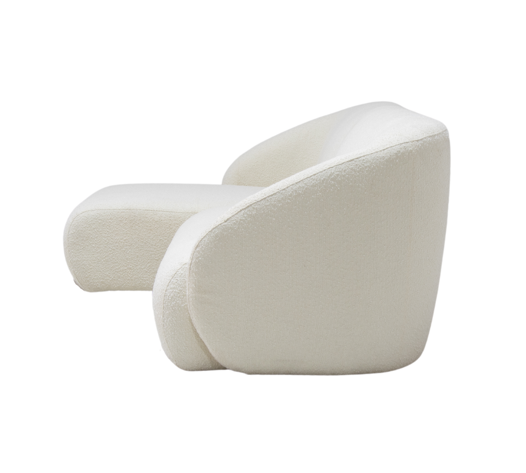 Blanca 3-Sitzer Sofa Récamiere Links Bouclé Off-White