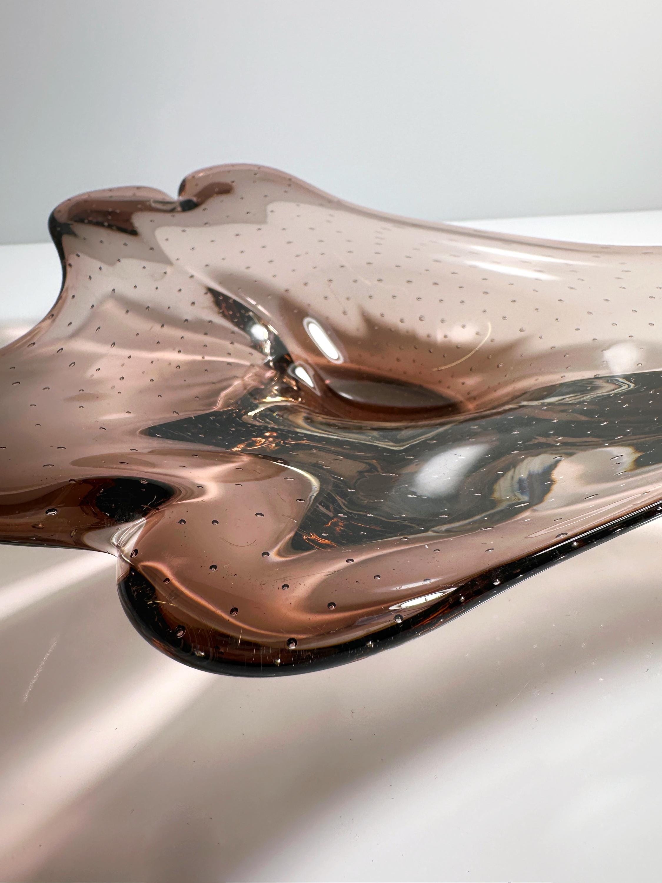 Vintage fruit bowl Murano glass 1970s