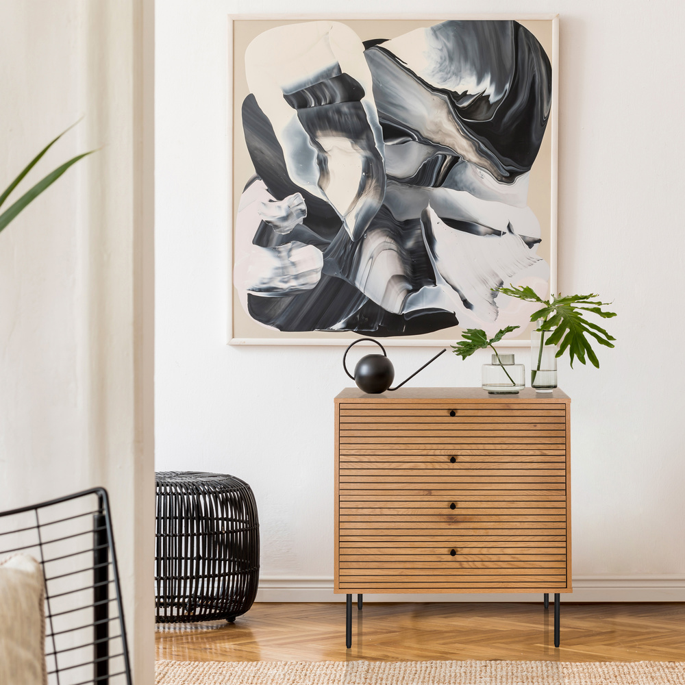 LINNO K Chest of drawers 4 drawers Wood Brown