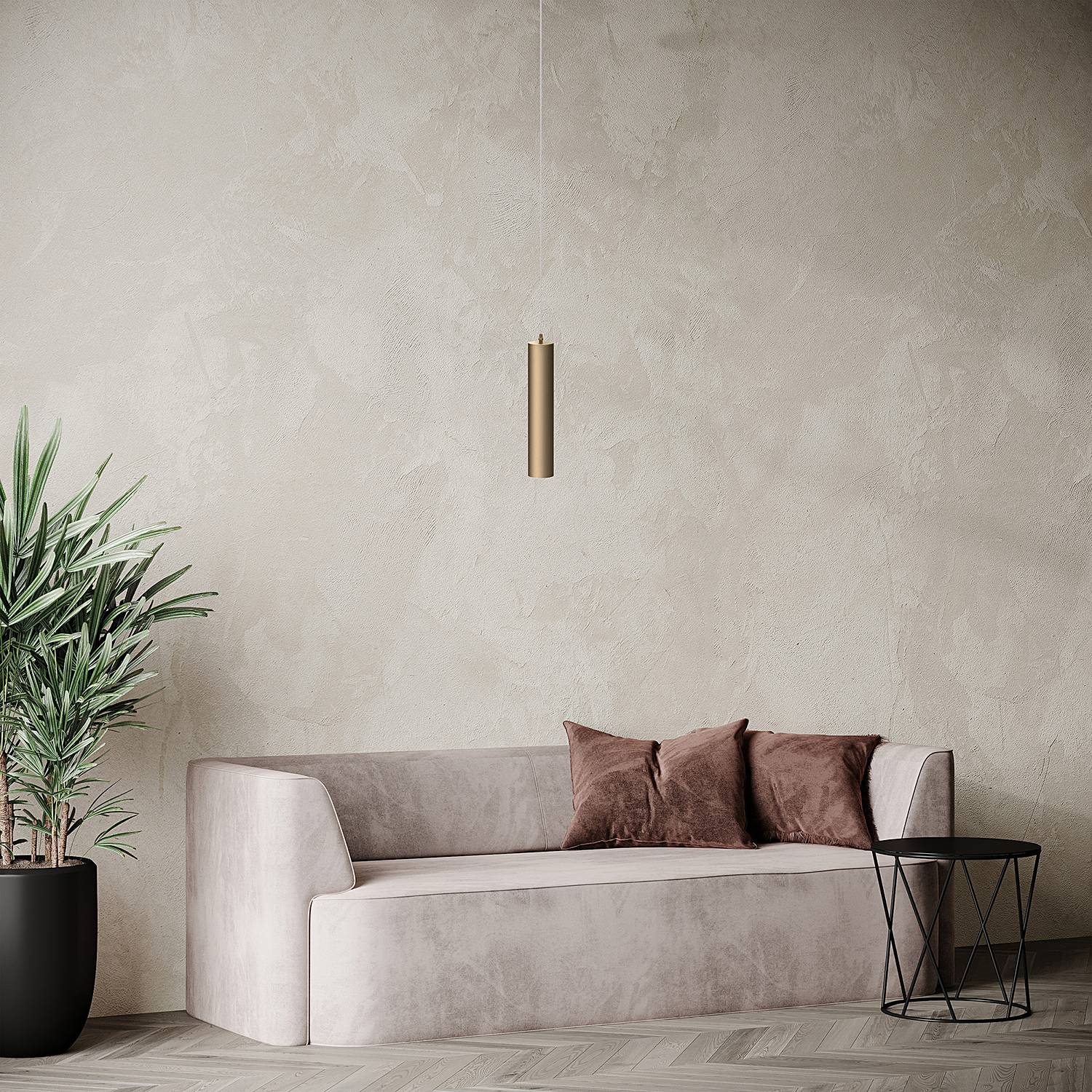Focus Pendelleuchte Aluminium Gold 1-flammig