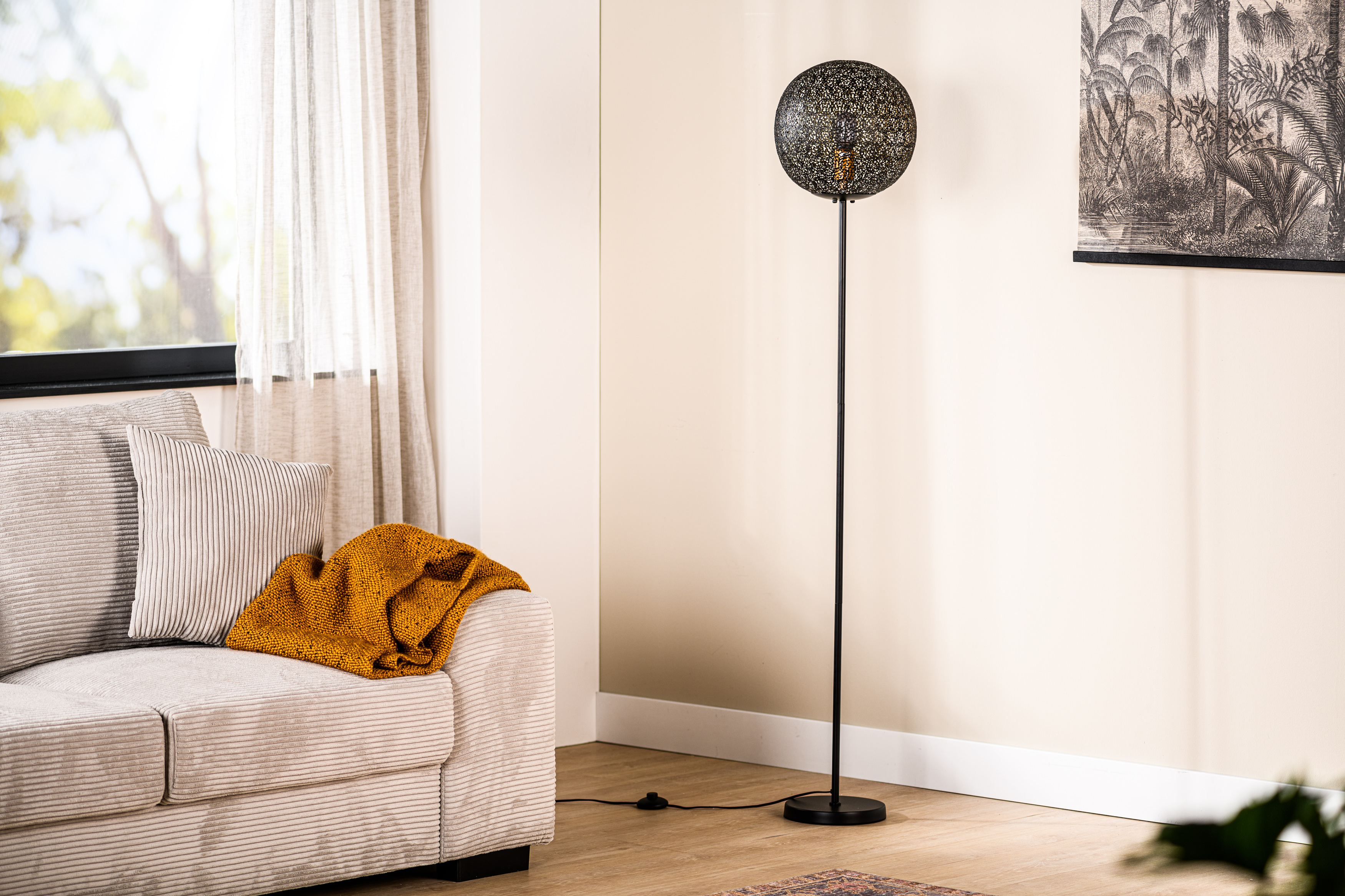 Floor lamp Metal Black