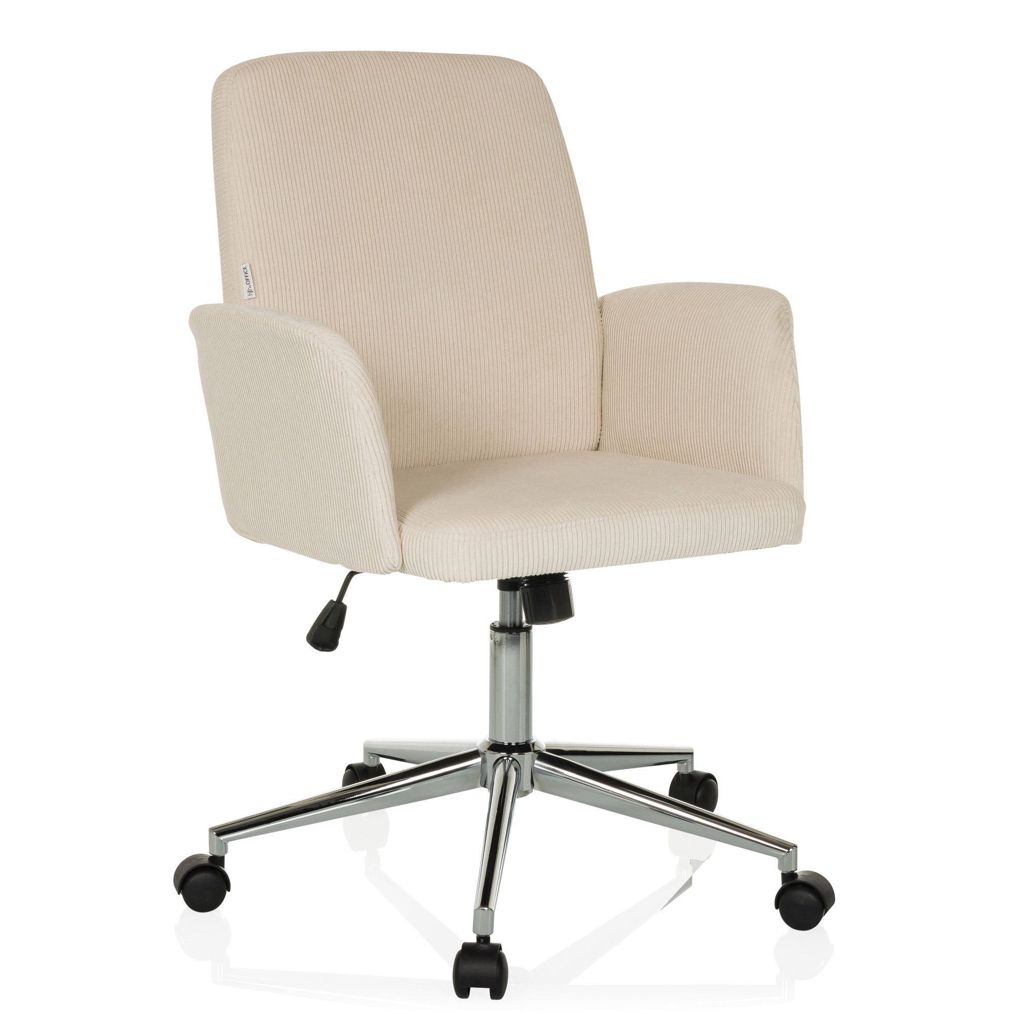 SOLAO CORD Bürostuhl Drehbar mit Rollen Cord-Optik Beige