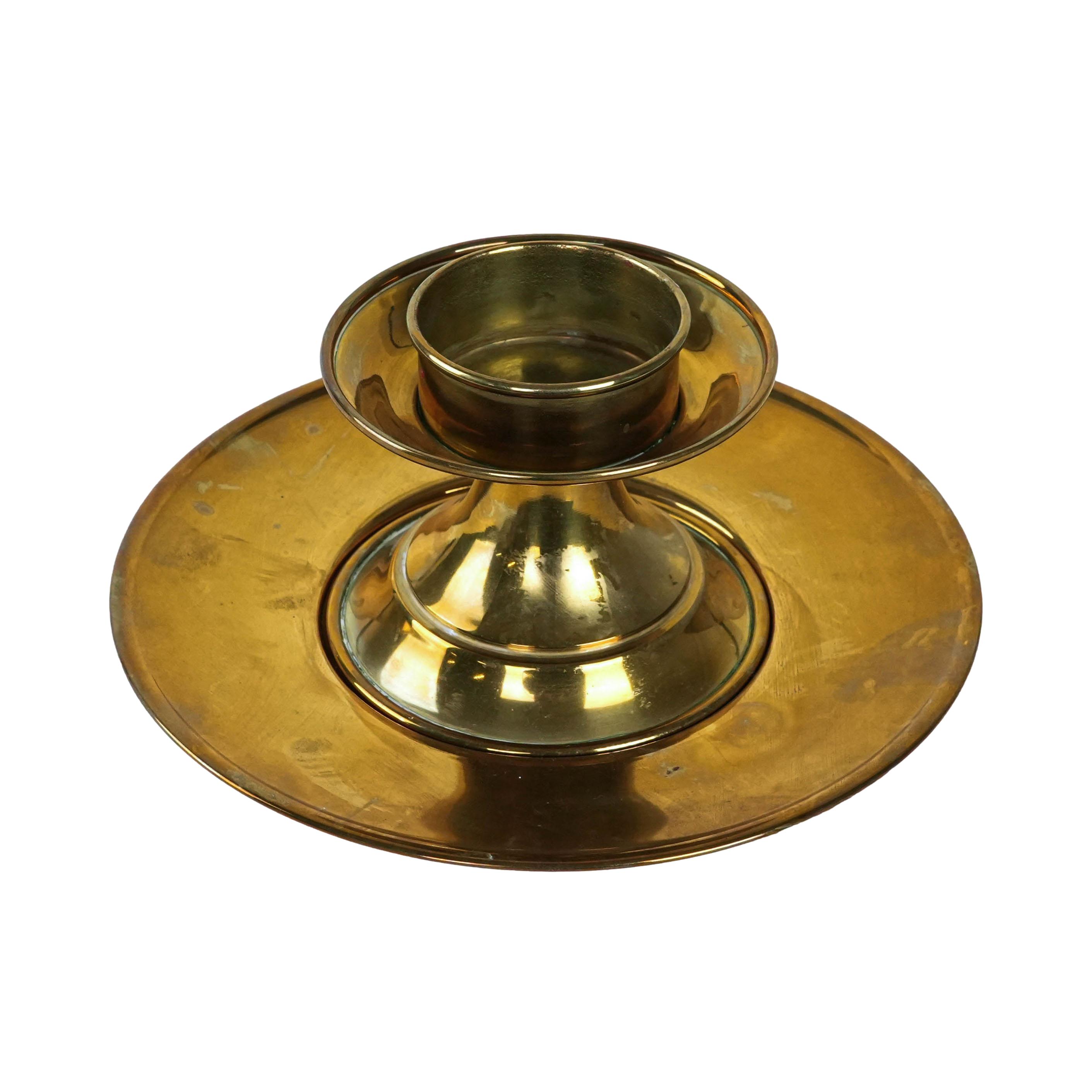 Brass candlestick with foot 1960s