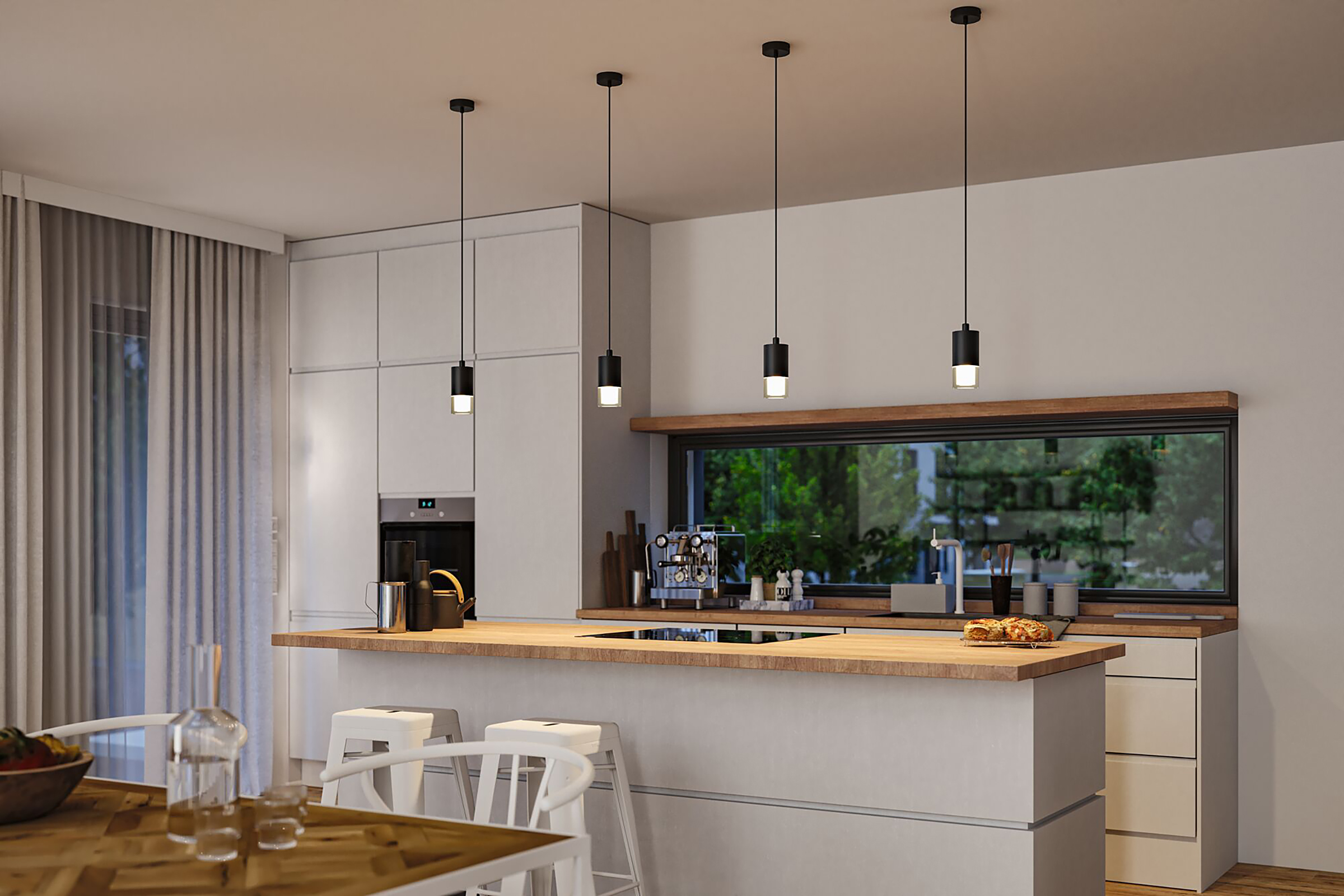 Kame LED-Pendelleuchte Aluminium 1-flammig