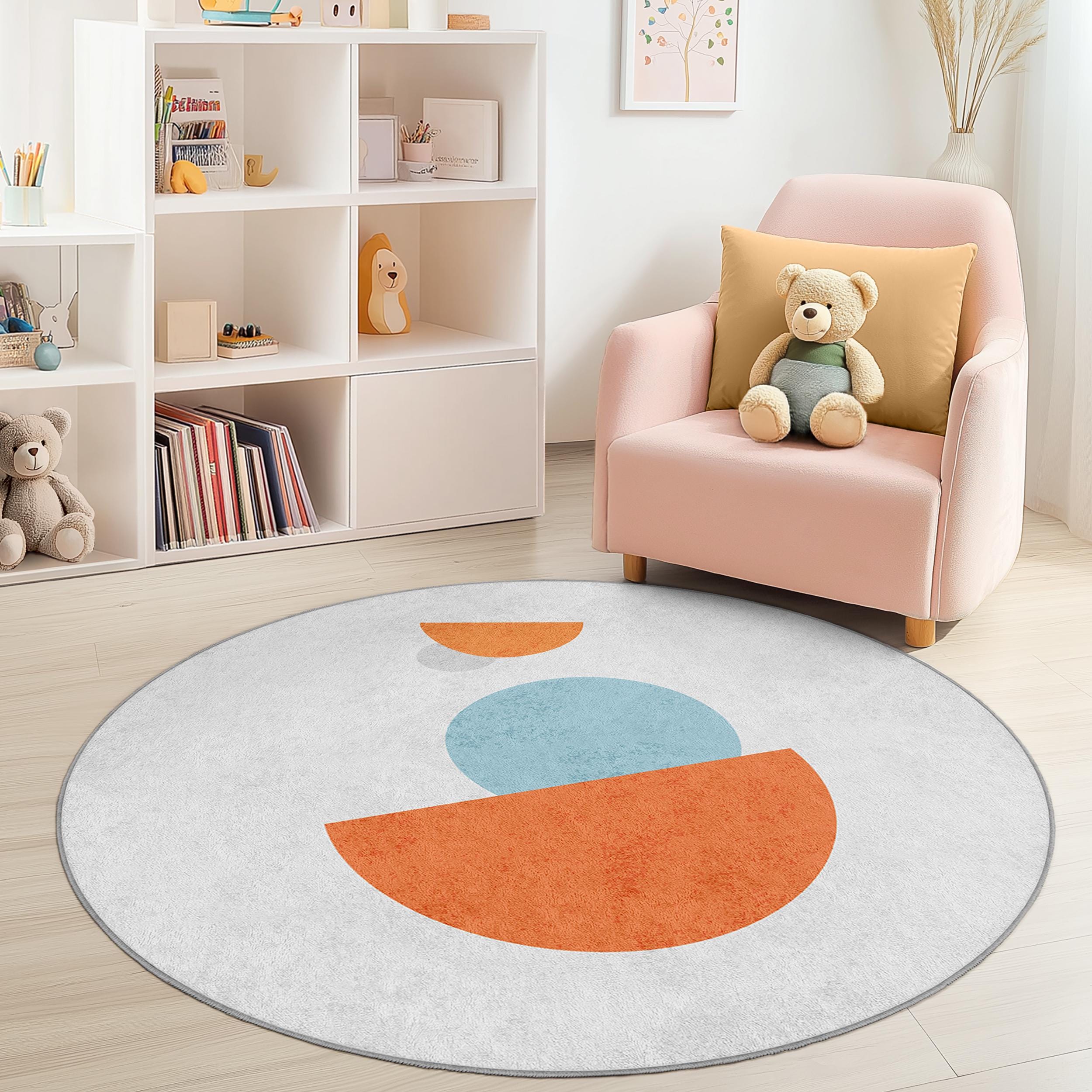 Geometric pattern children's rug multicolor Ø120cm