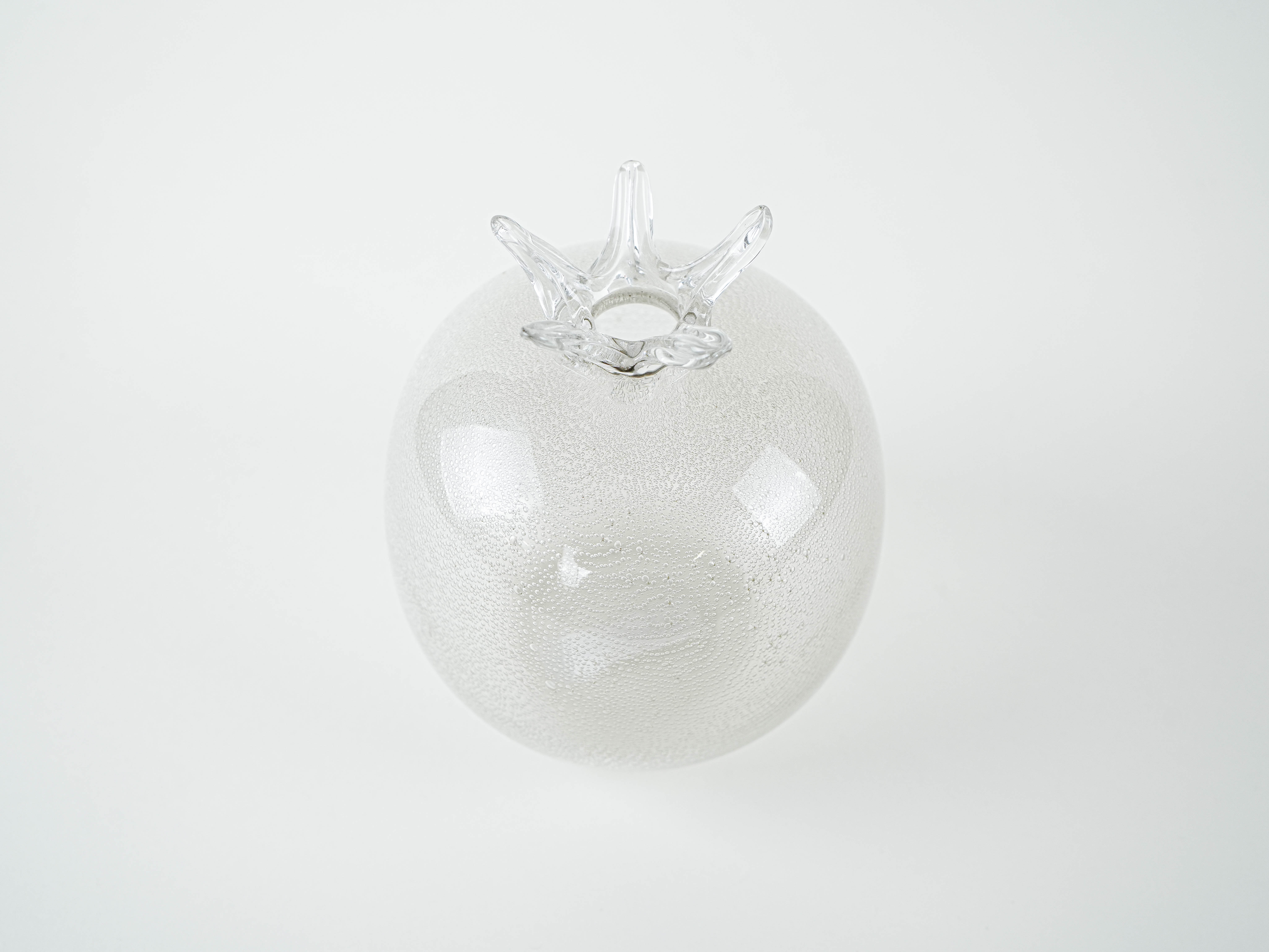 Glass vase pomegranate shape 1970s