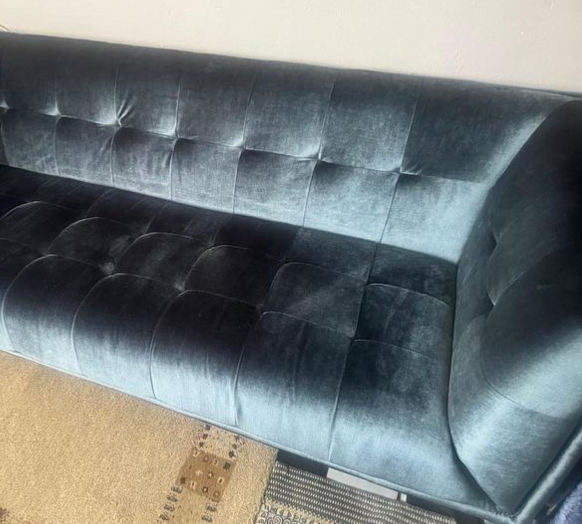 Sofa 3-Sitzer Samt Petrol
