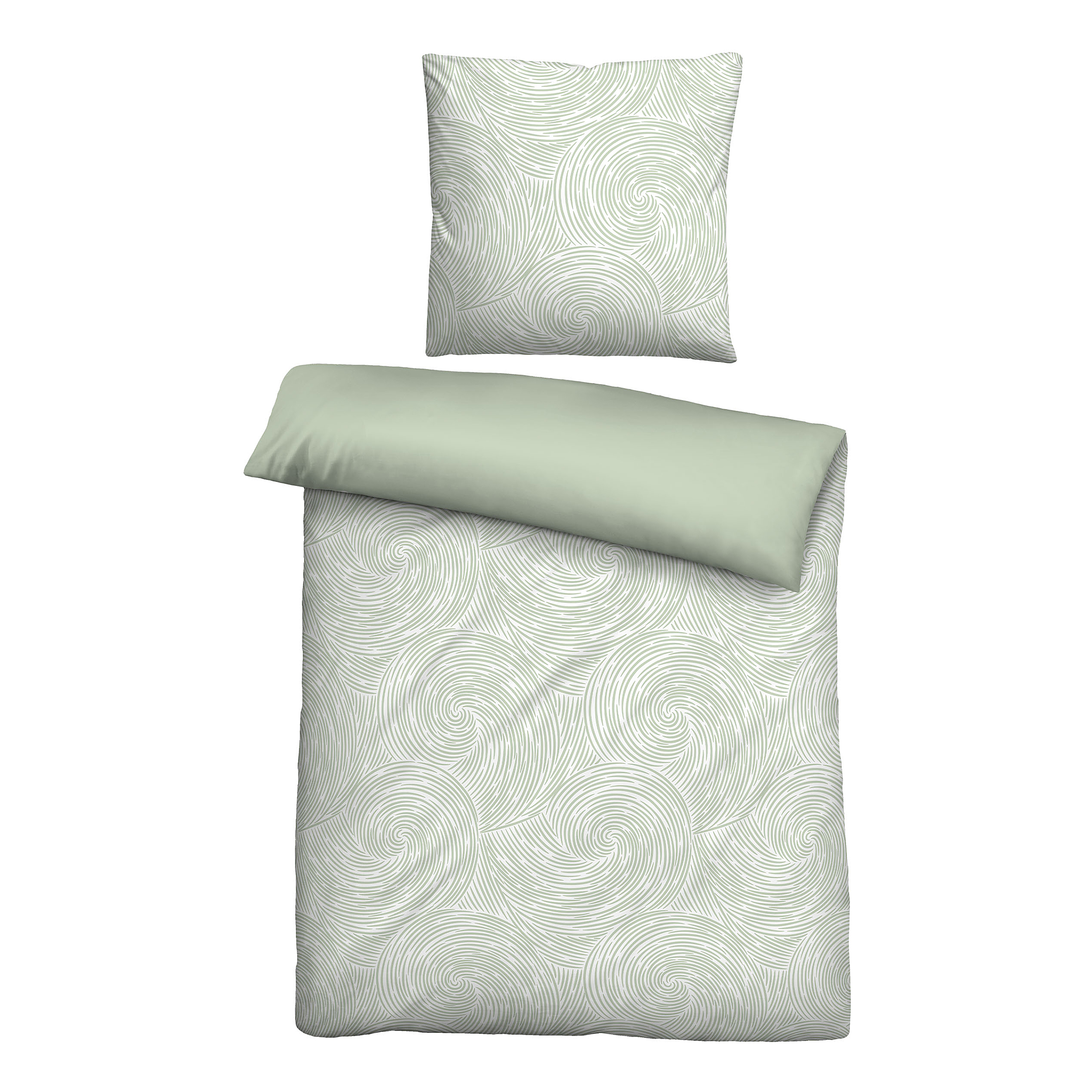 Strudel Bettwäsche Lyocell Salbei 135x200cm Kissen 80x80cm