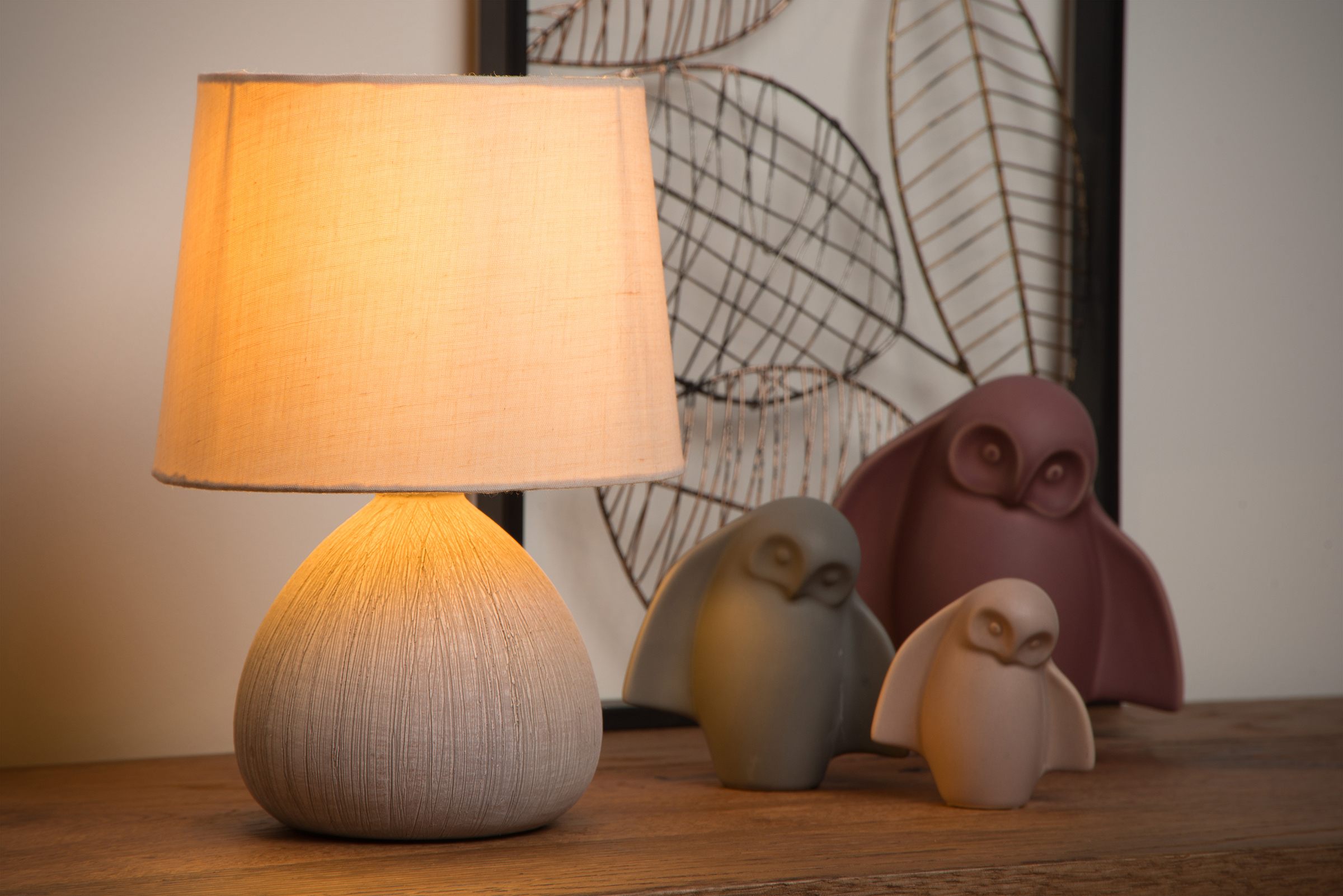 Ramzi Table Lamp Ceramic Grey