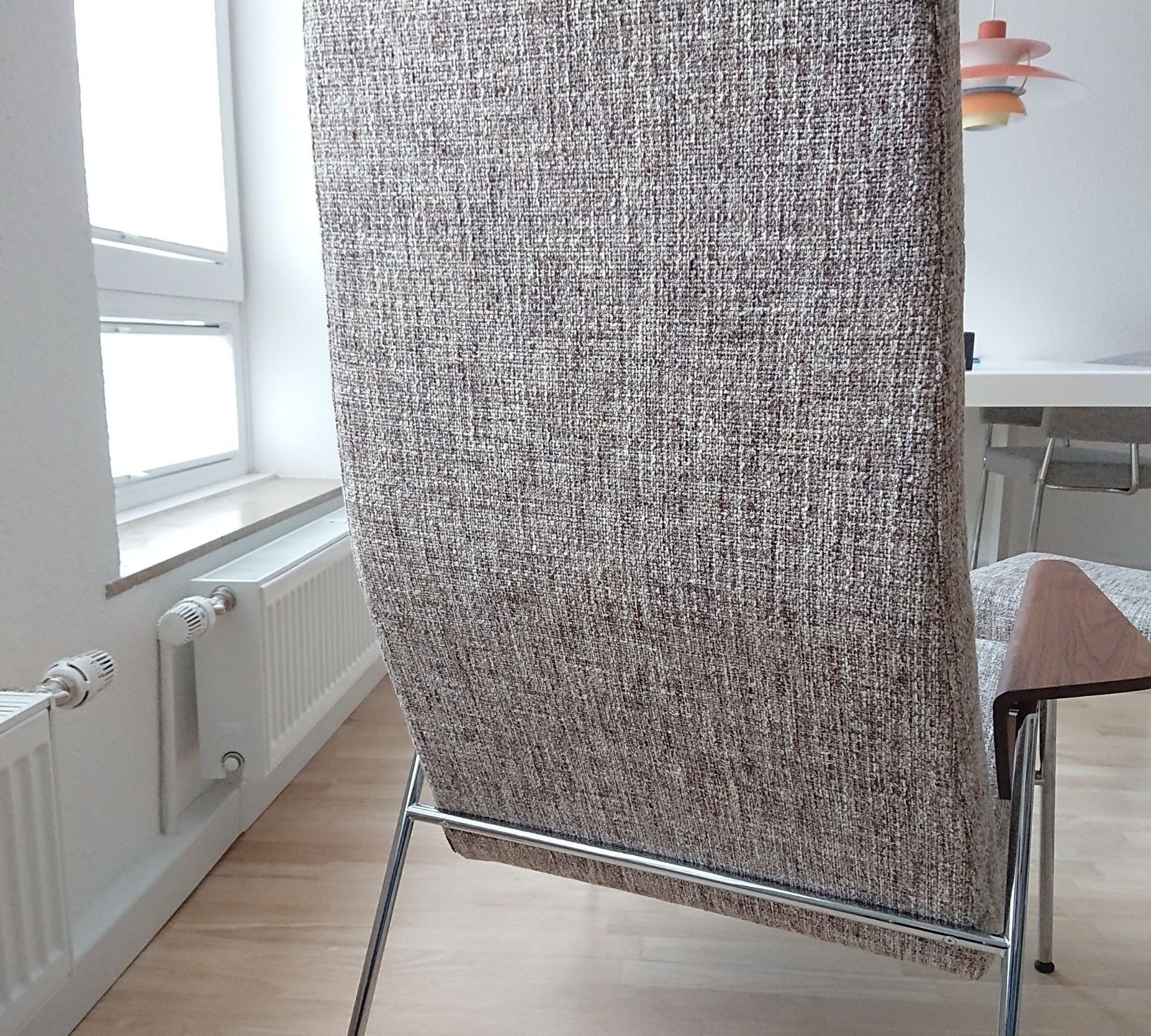 Votteler 368 Sessel inkl. Hocker Textil Metall Holz Grau