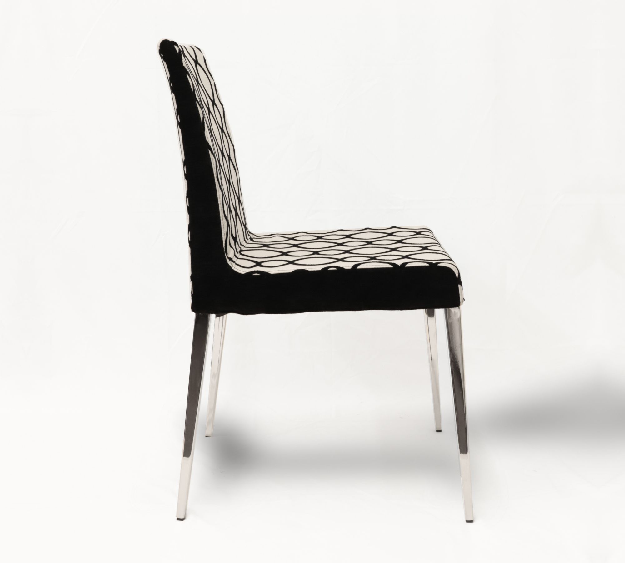 King Chair Stuhl Textil Metall Schwarz Gemustert