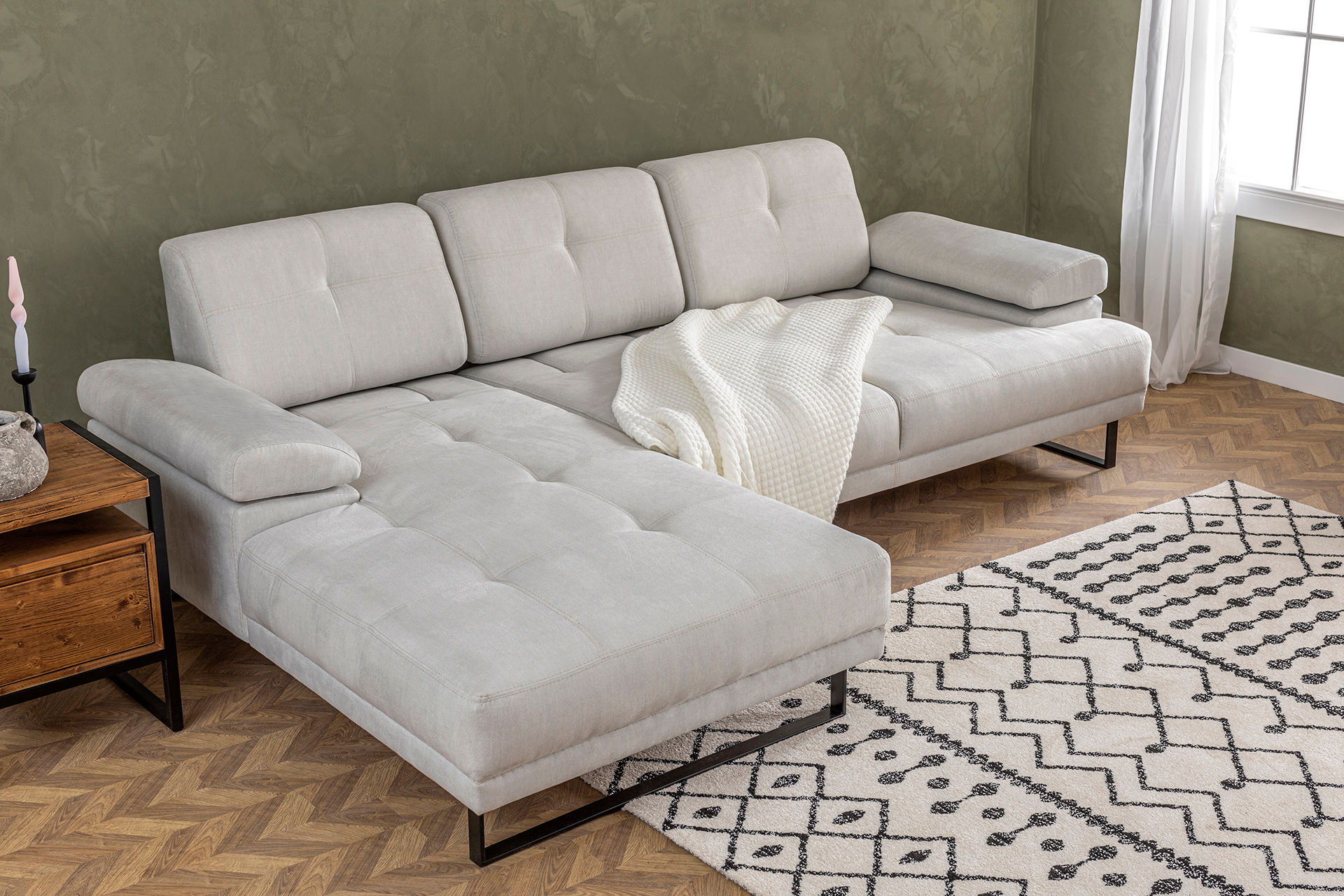 Mustang Sofa L Récamiere Links Beige