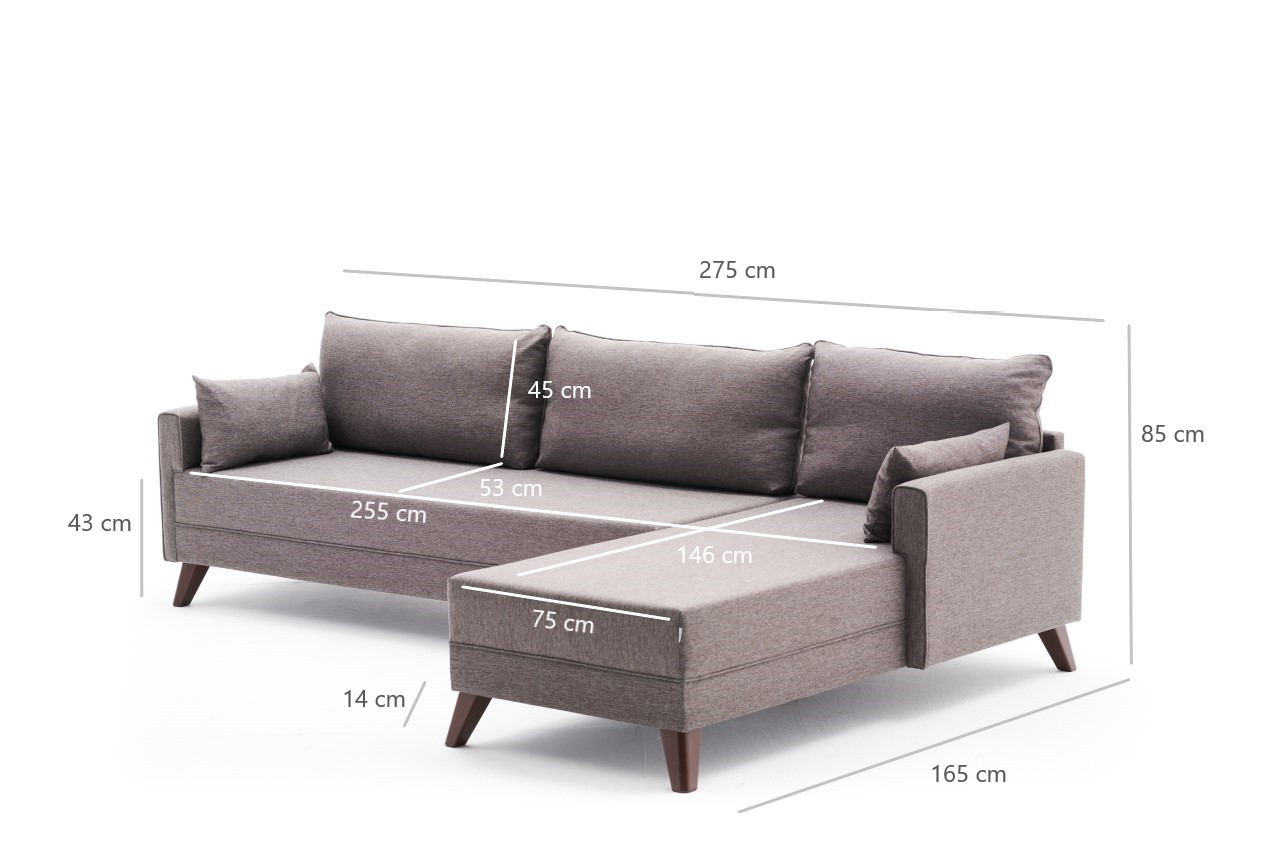 Bella Sofa Récamiere Rechts Braun