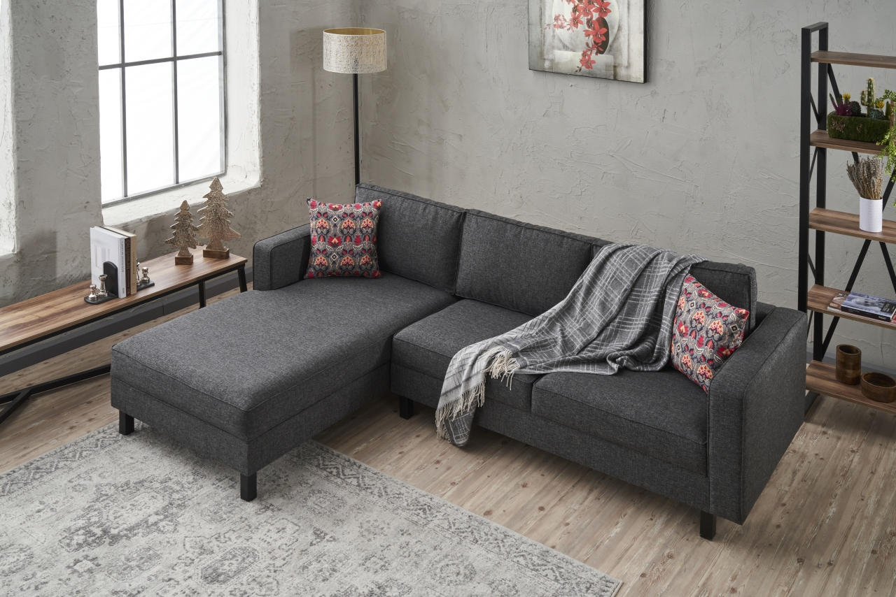 Kale Sofa Chaise Lounge Left Anthracite