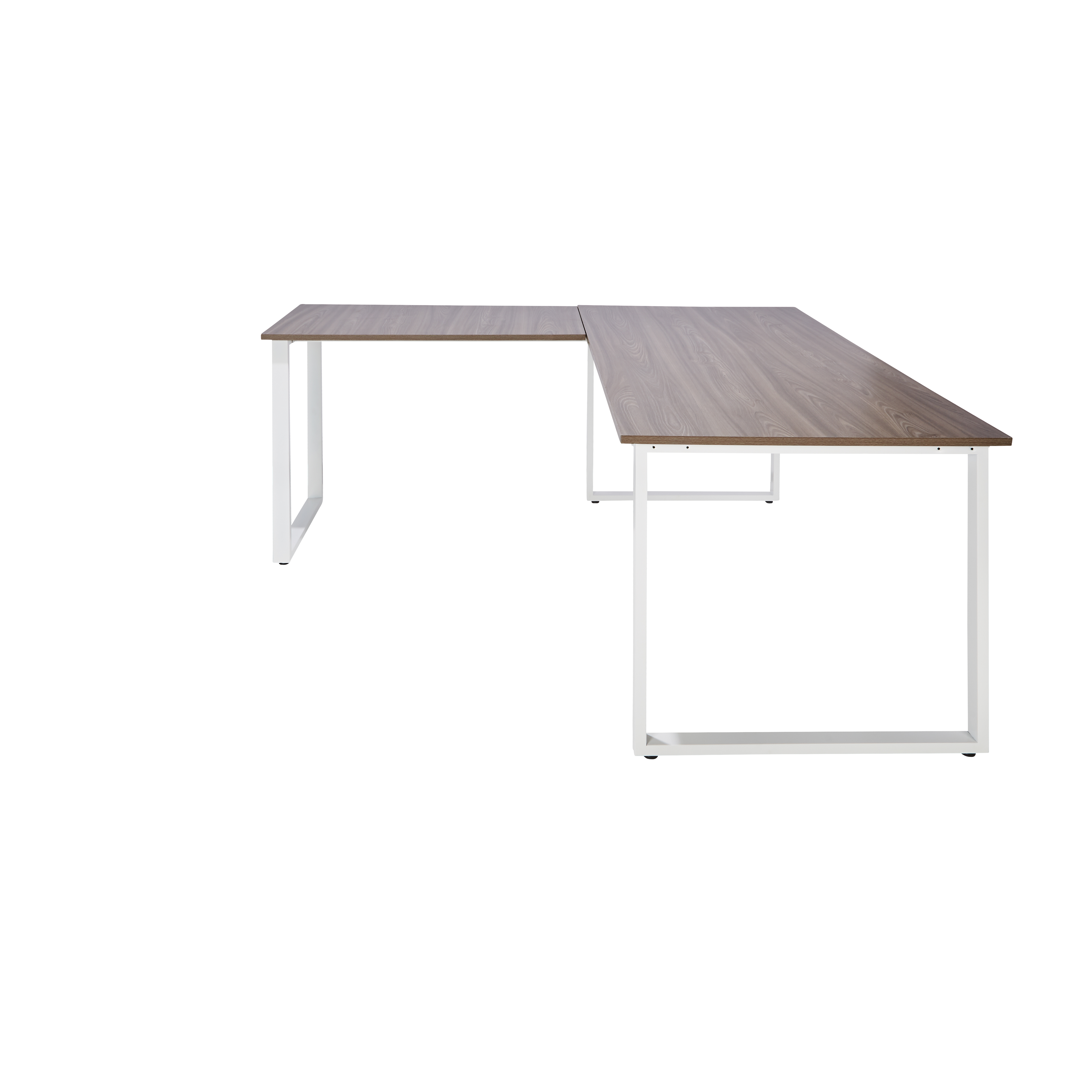 Corner desk wood decor grey white 180 x 180 cm