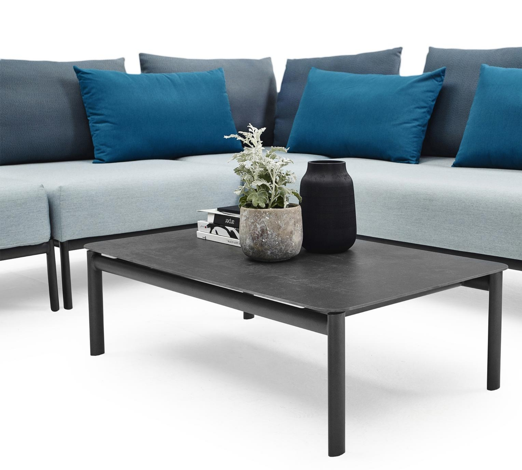 Caro Garten Lounge-Set Anthrazit Blau