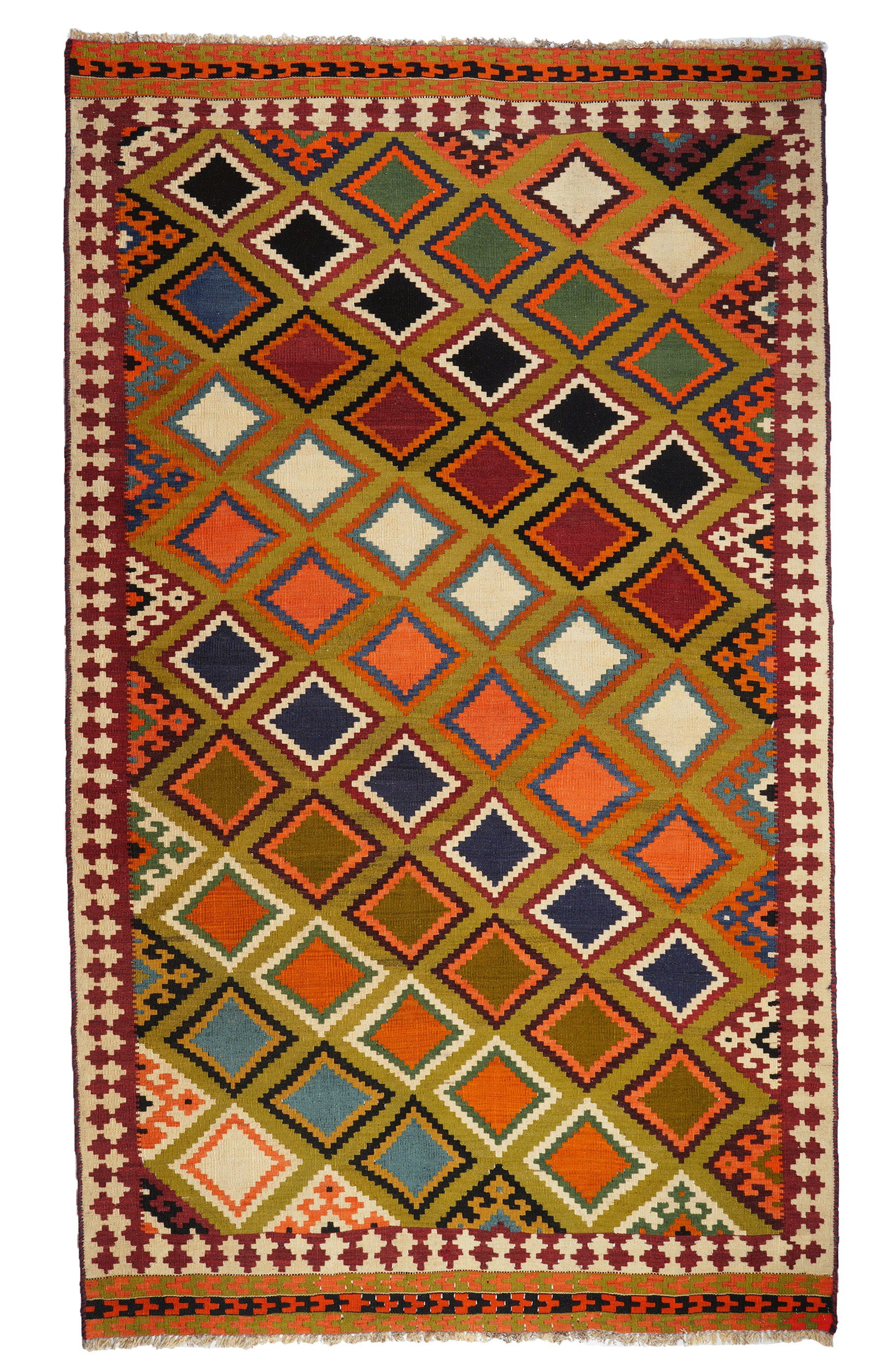Kelim Gashgai Carpet Old Wool Multicolored
