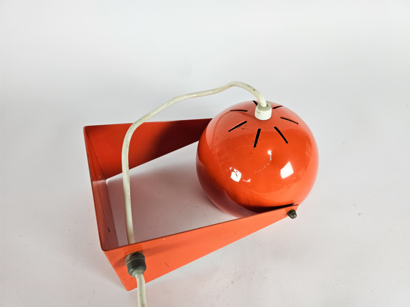 Vintage Lampe Metall Orange 1970er Jahre