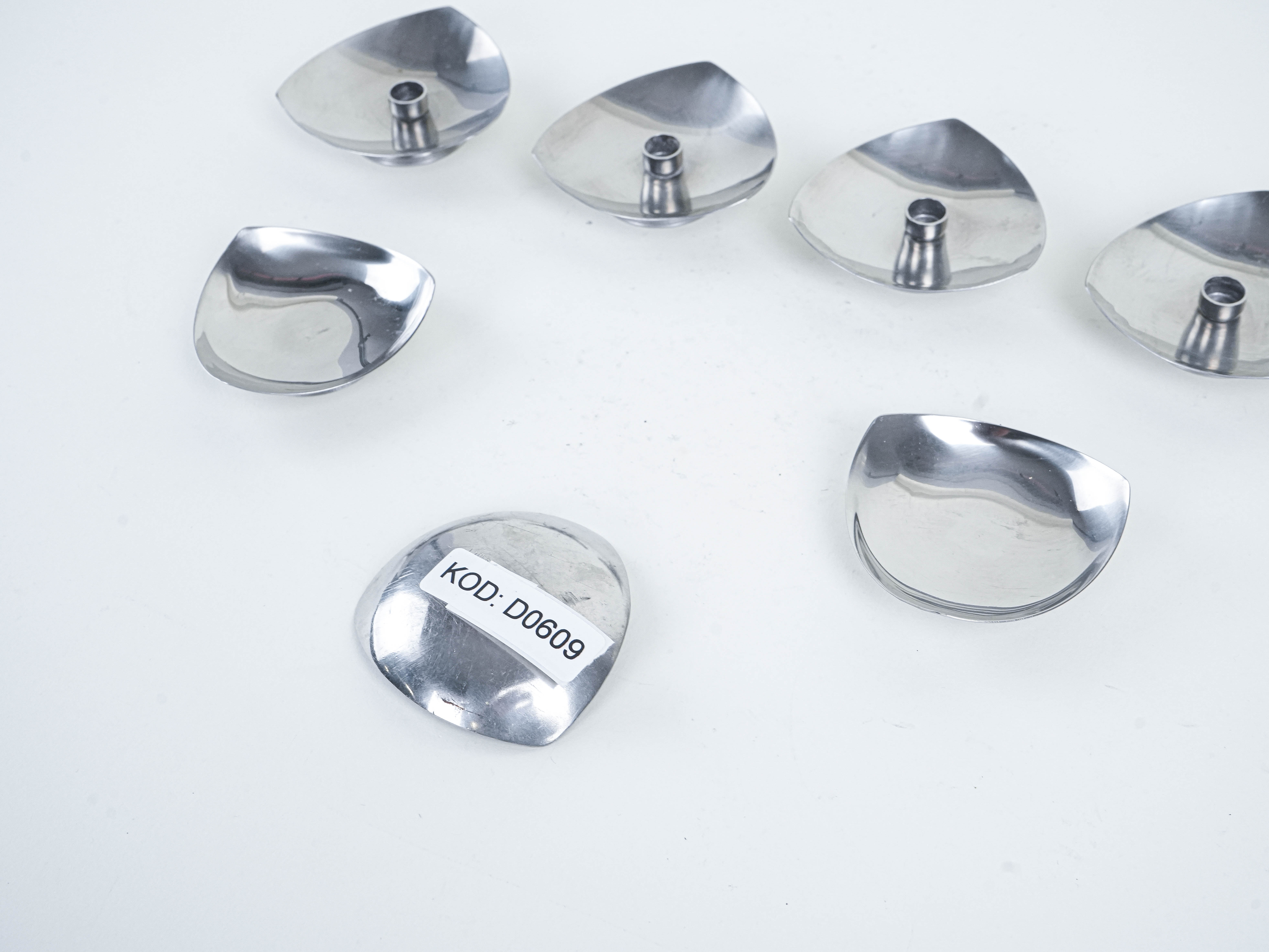 Set of steel candlesticks 1970s