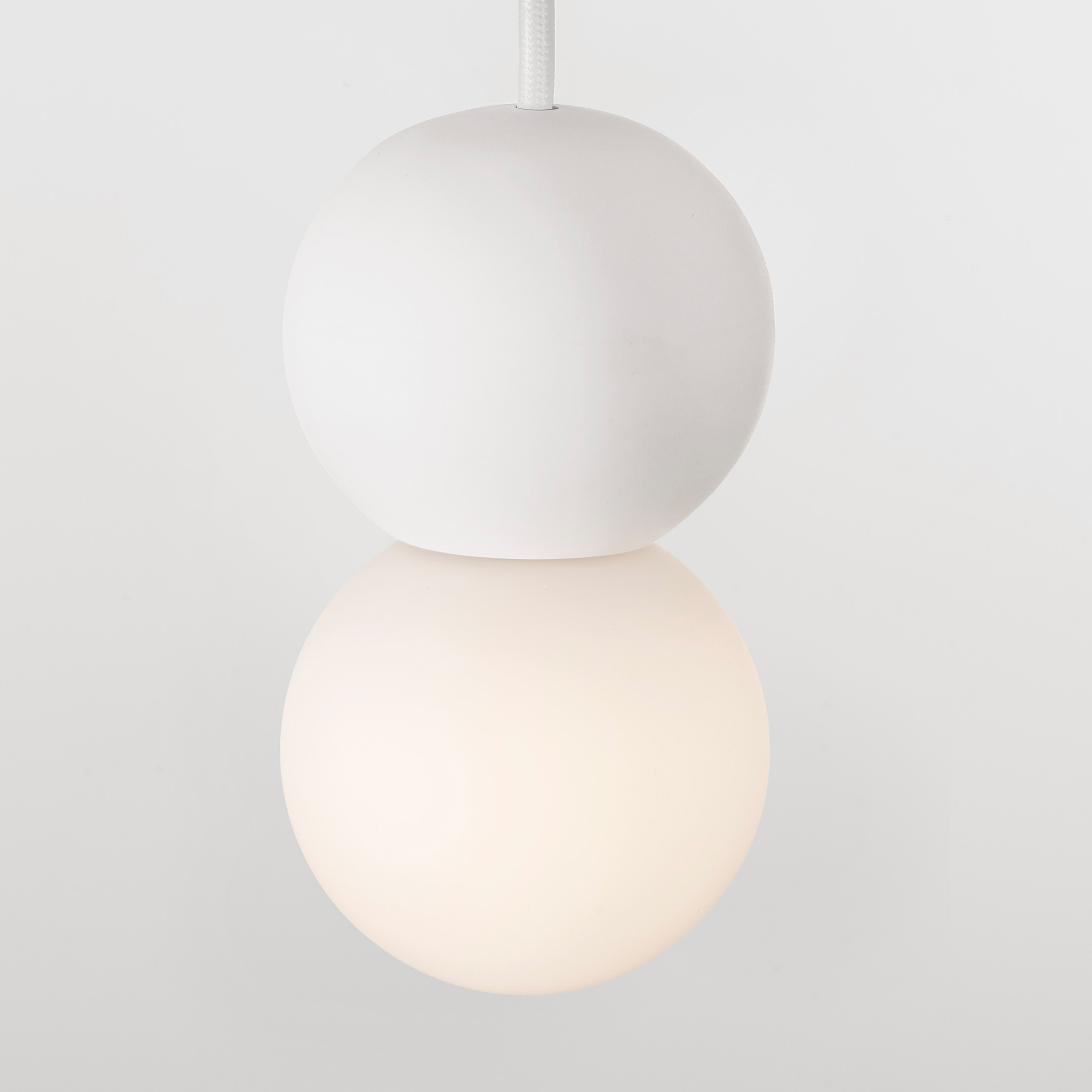 Zero Type A Pendant Light Aluminium Opal Glass White