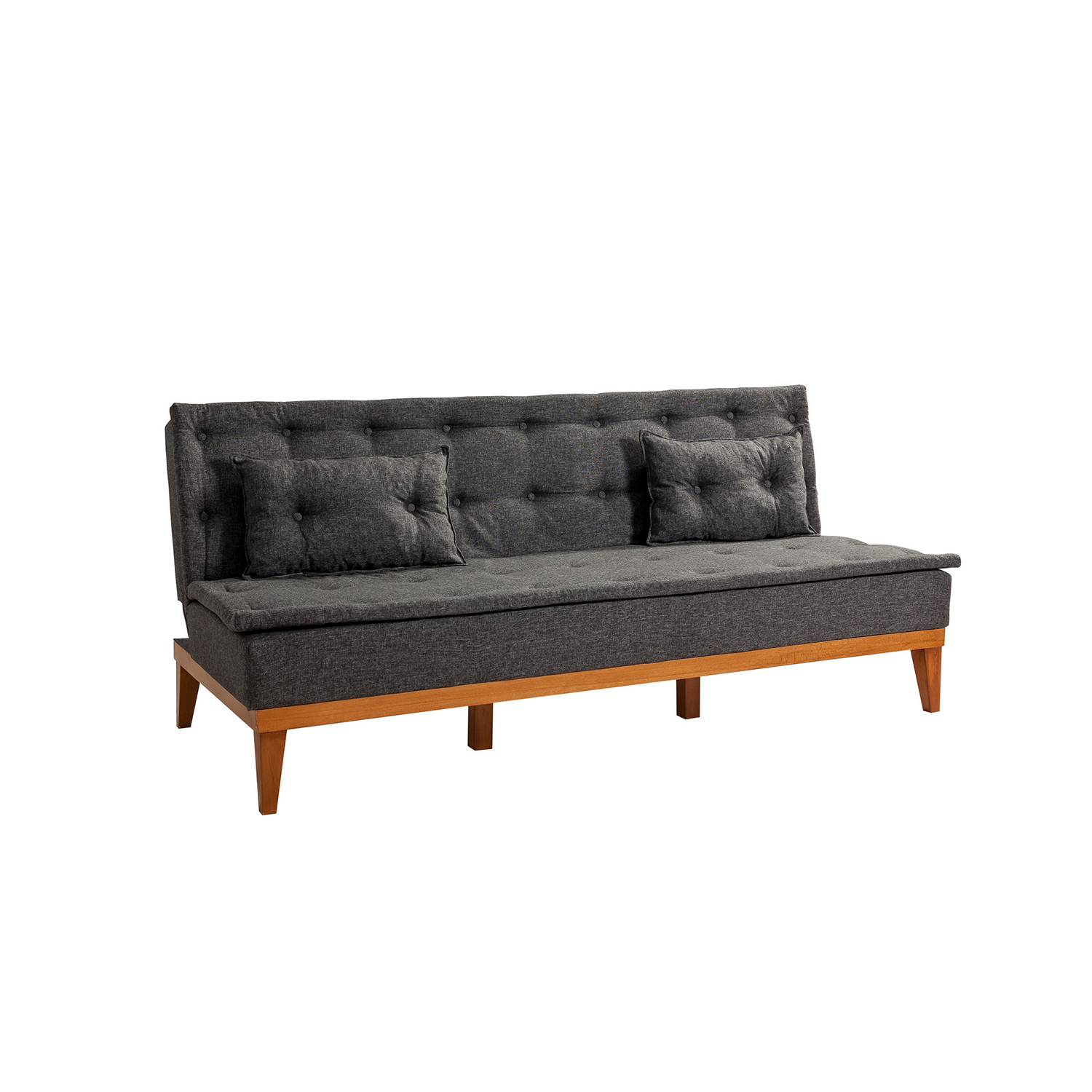 Fuoco Schlafsofa 3-Sitzer Holz Anthrazit