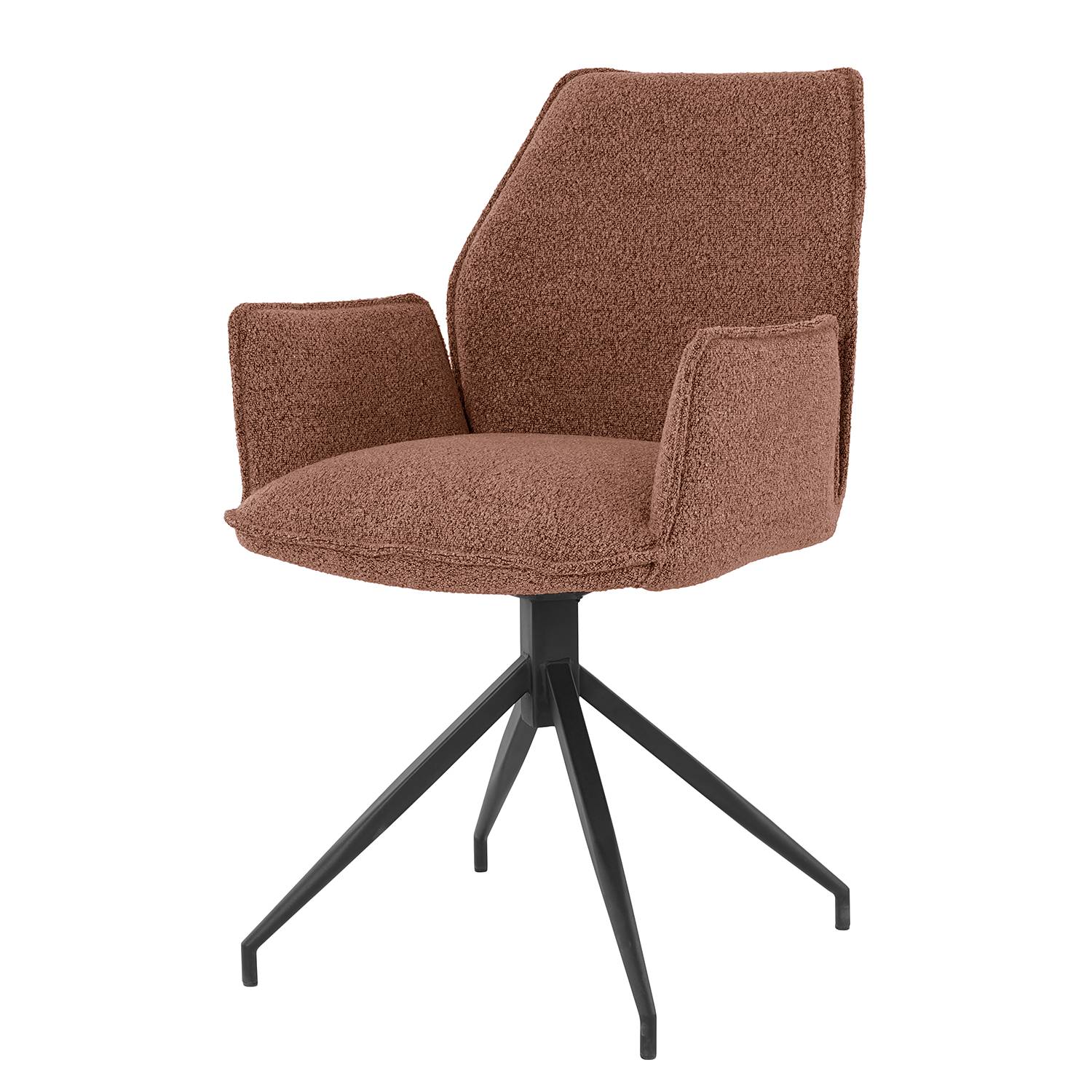 Drehbarer Armlehnenstuhl Duber Bouclé Braun