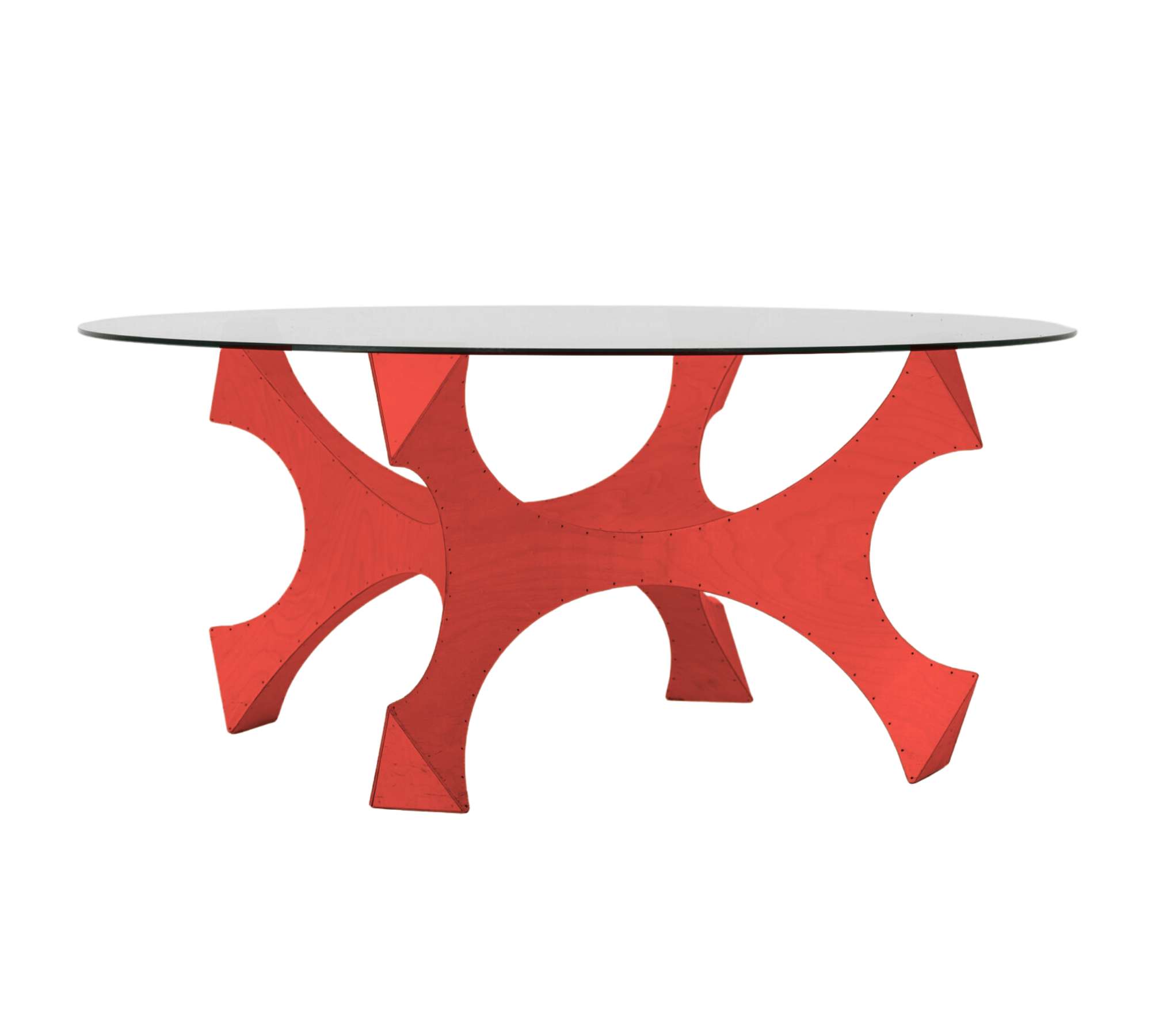 NEMO tavolino da caffè legno vetro rosso