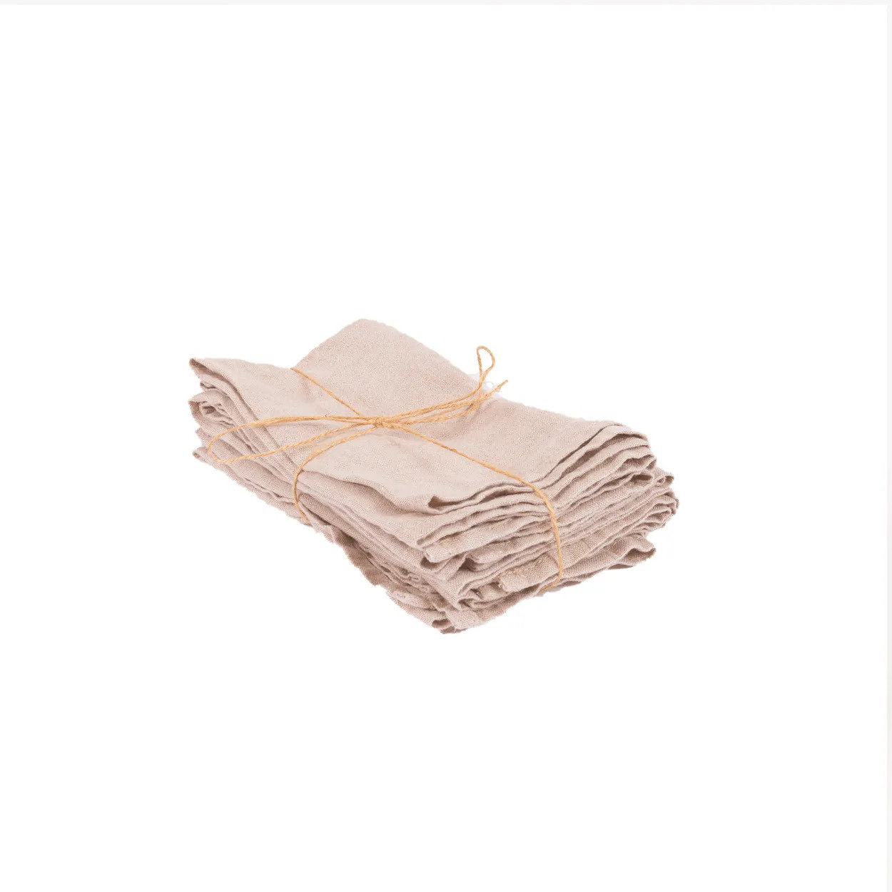4x Serviette Leinen Beige