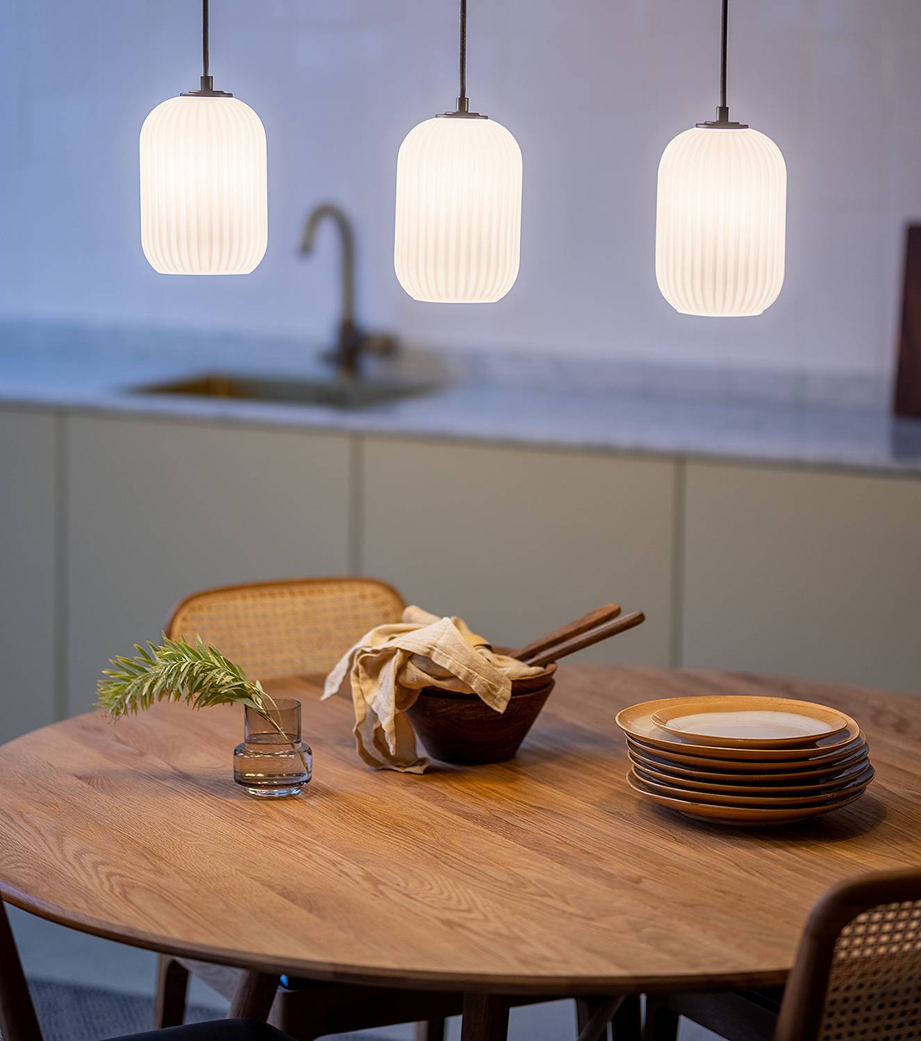 Cava Pendant Light 3-Bulb Glass Iron