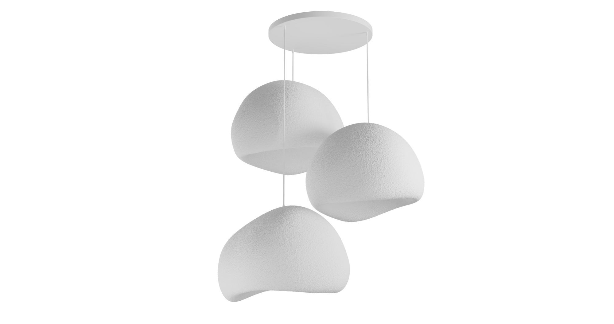 3-Flammig Wabi Sabi Claylights Pendelleuchte Weiß