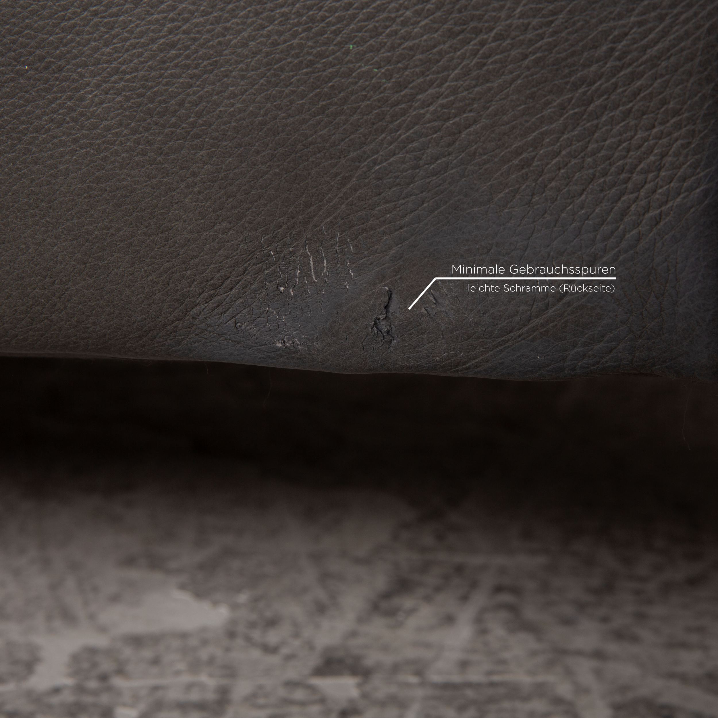 Alessiio Sofa 2-Sitzer Leder Dunkelgrau