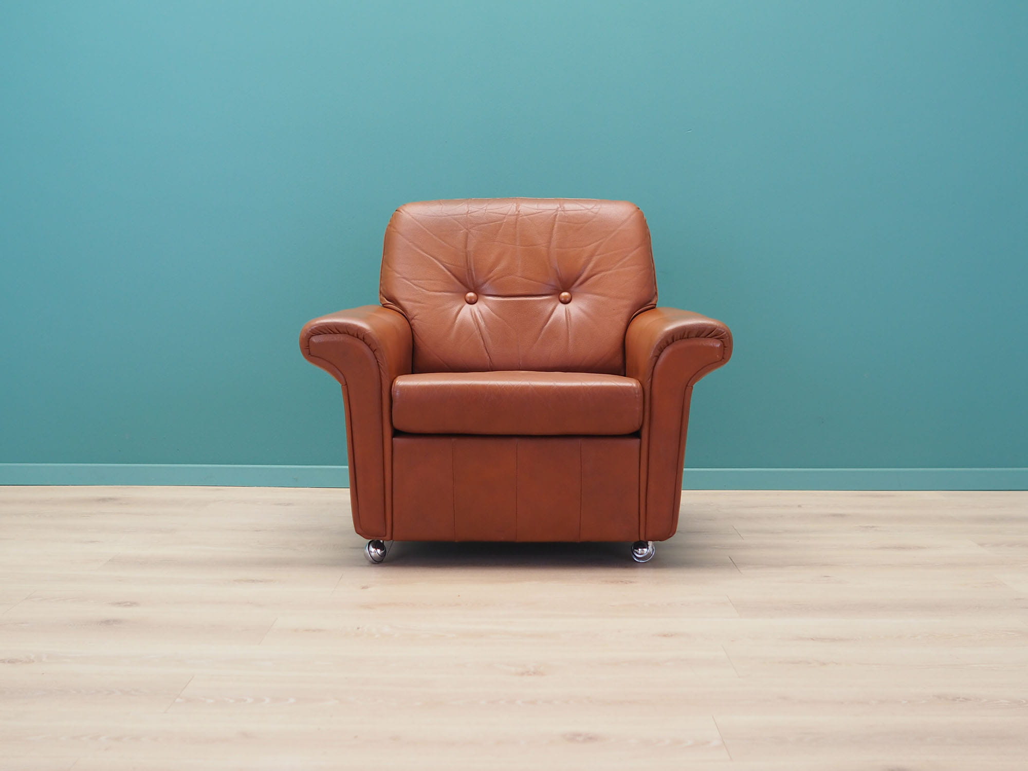 Vintage Armchair Leather Brown 1960s