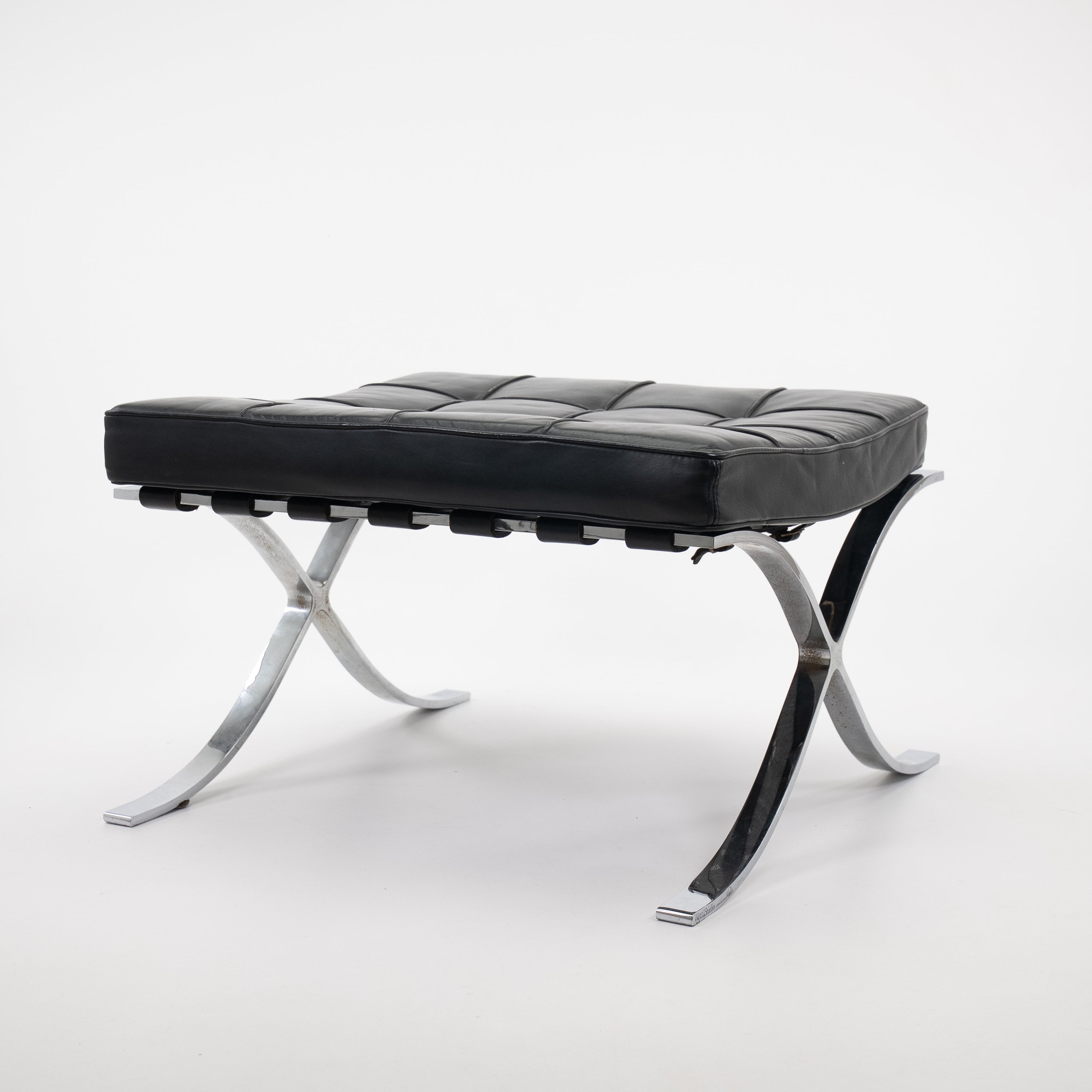 Barcelona Stuhl mit Ottoman Schwarz von Knoll International