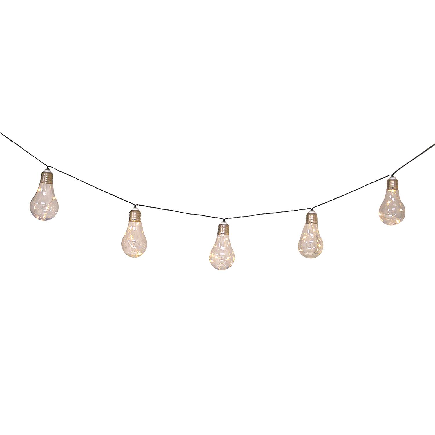 LED-Solarlichterkette Glühbirne Transparent
