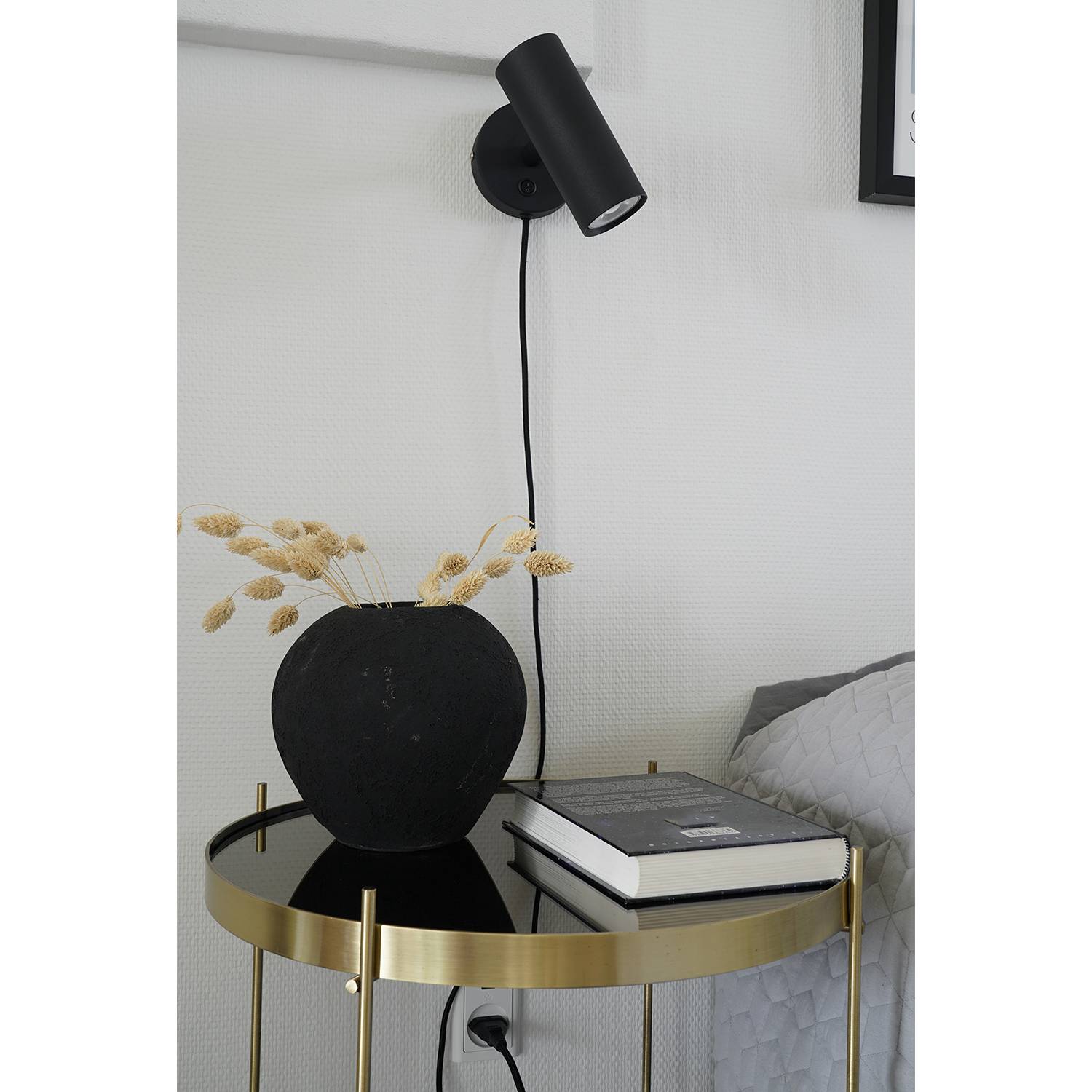 Wall lamp Paris Steel 1-bulb Black