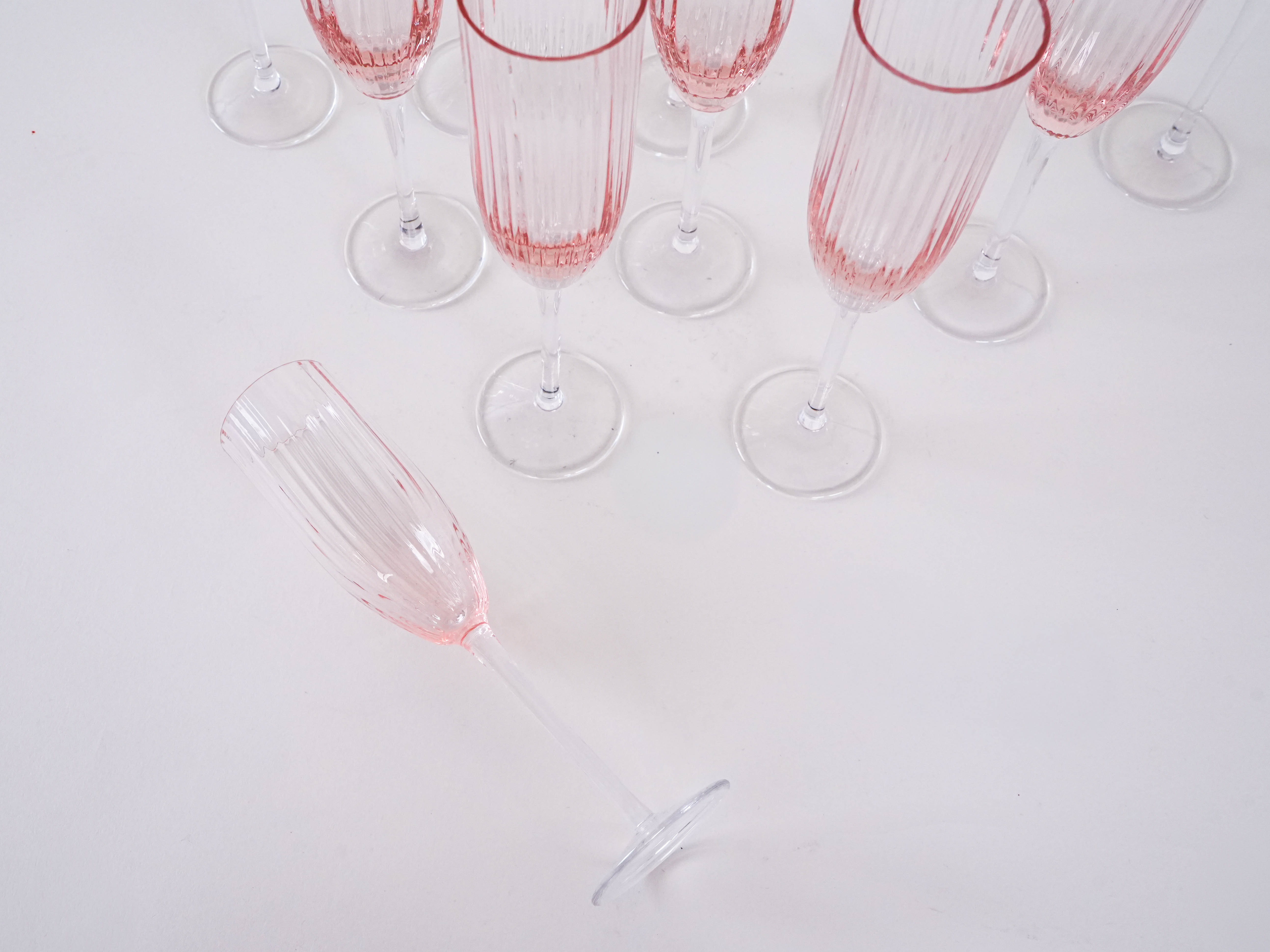 Prosecco-Gläser-Set Rosa 1970er Jahre
