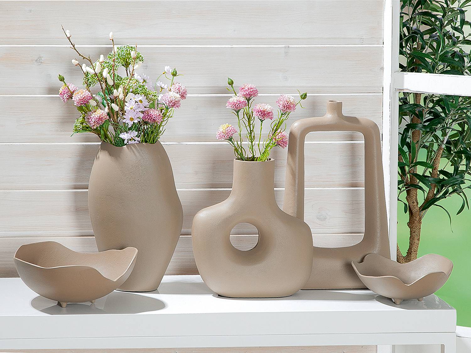 Vase Helena Aluminium Braun