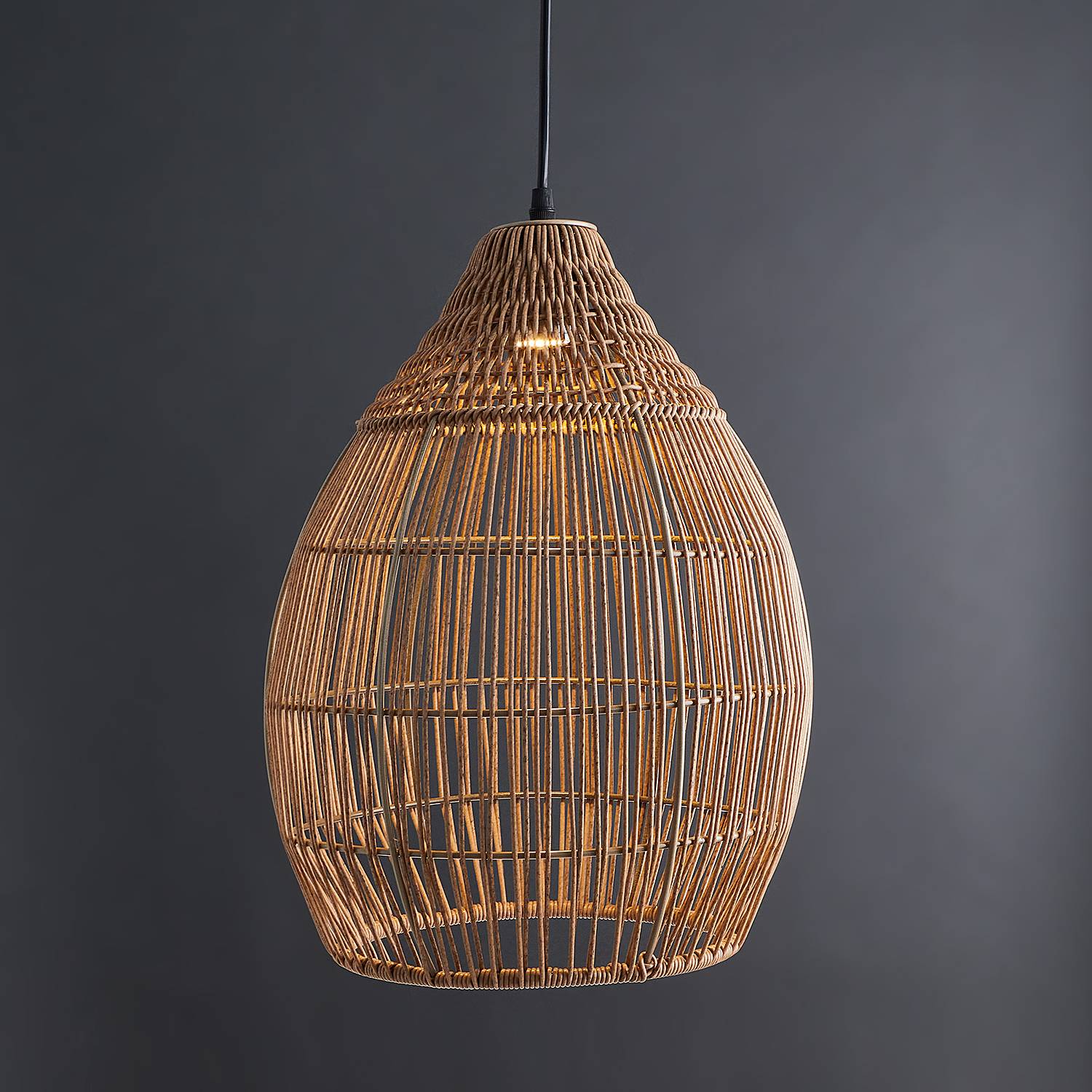 Hanging lamp Solana with solar panel Brown